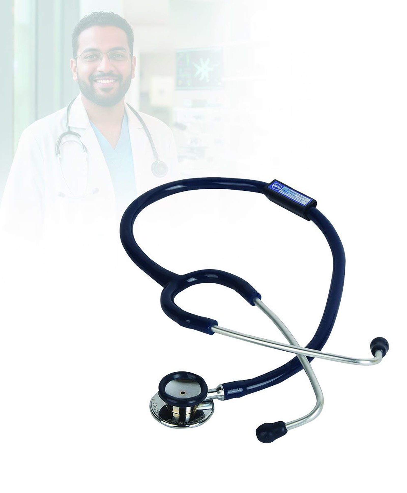 BPL Medical Technologies ST-02 Brass Adult Chest Piece Stethoscope|High Acoustic Level, Versatile Chestpiece for Adult & Pediatric Use|Medical Instrument for Auscultation - Blue-image-42