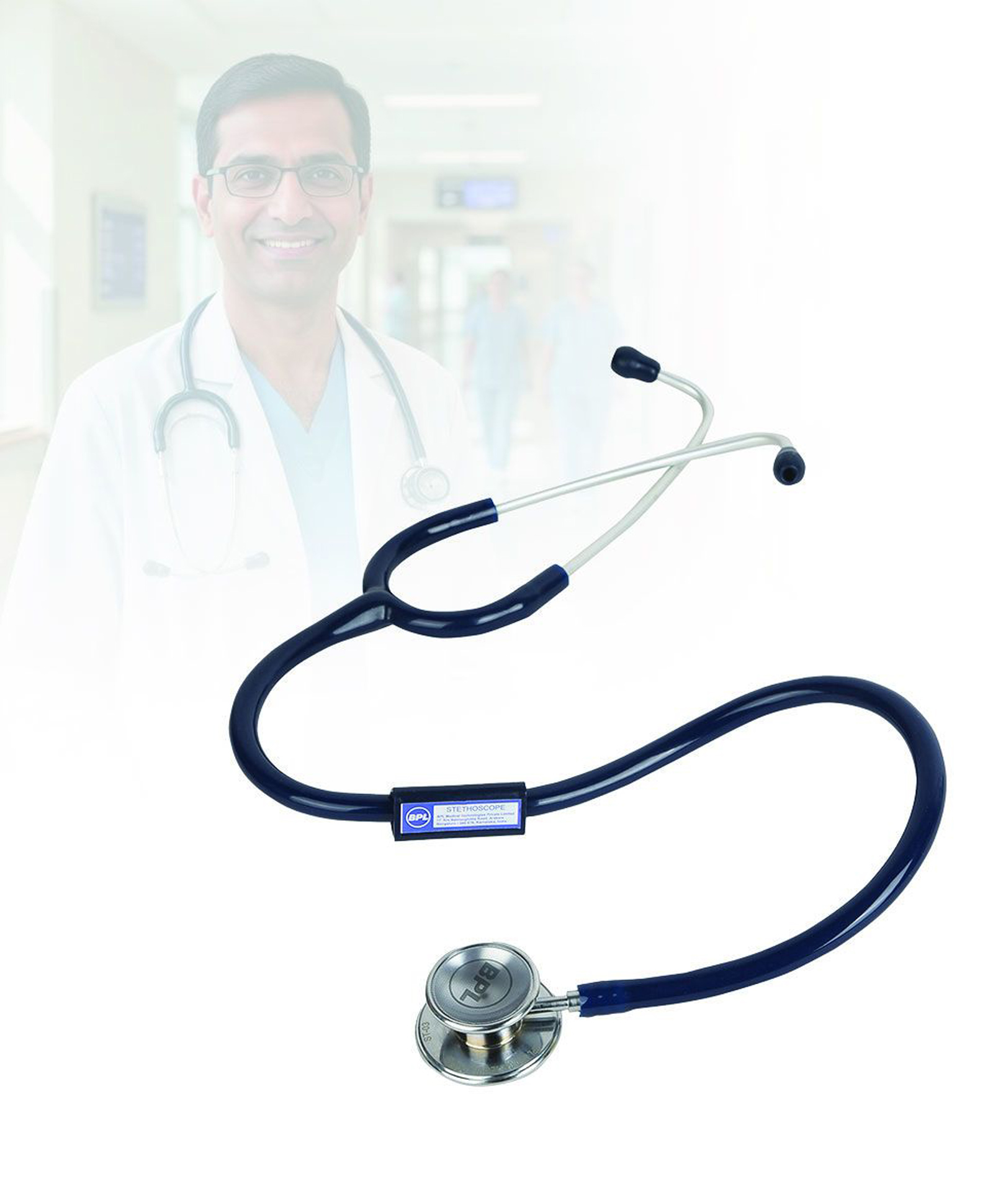BPL Medical Technologies ST-03 Brass Dual Adult Chest Piece Stethoscope|High Acoustic Level, Versatile Chestpiece for Adult & Pediatric Use|Medical Instrument for Auscultation - Blue-image-6