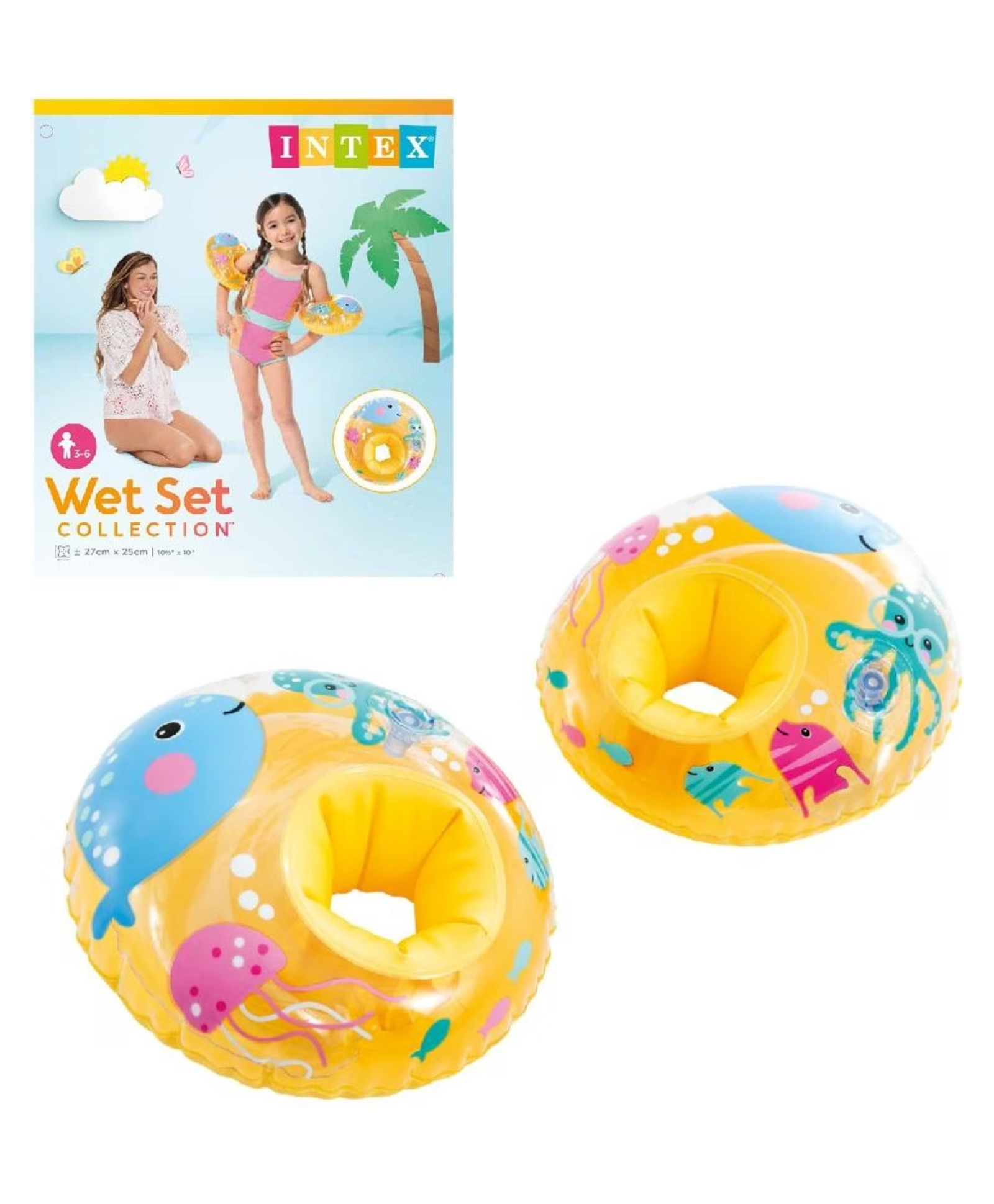Intex Inflatable Arm Bands for Kids Ocean Print Swimming Pool Floaties | Durable Vinyl Water Safety Arm Floats | Beach & Pool Use - Multicolor-picture-20