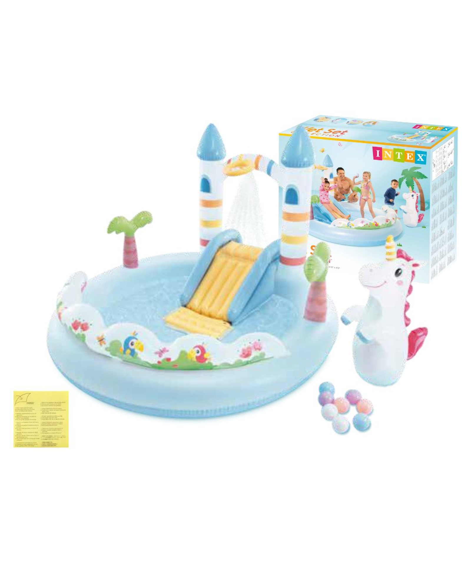 Intex Unicorn Play Center Kids Inflatable Pool with Slide & Sprayer Unicorn Water Park Garden Play Pool for Toddlers Age 2+ Years Outdoor Summer Splash Pool Age 2+ Multicolor-picture-10