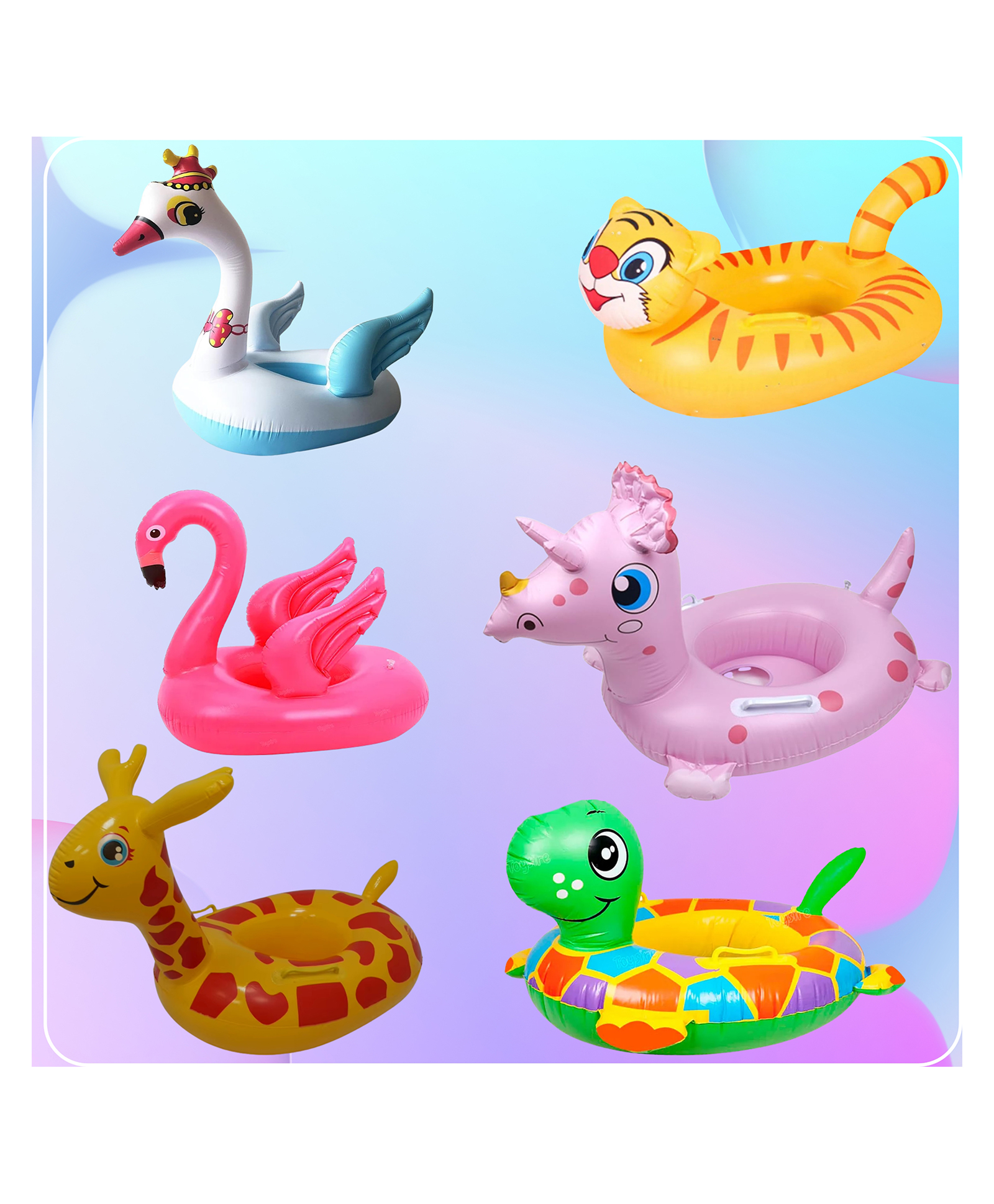 Yamama Kids Inflatable Swim Ring Float with Handles PVC Cartoon Animal Baby Pool Tube for Boys & Girls (3+ Years), Beach & Swimming Pool Water Fun (Any 1 Random Design)-image-21