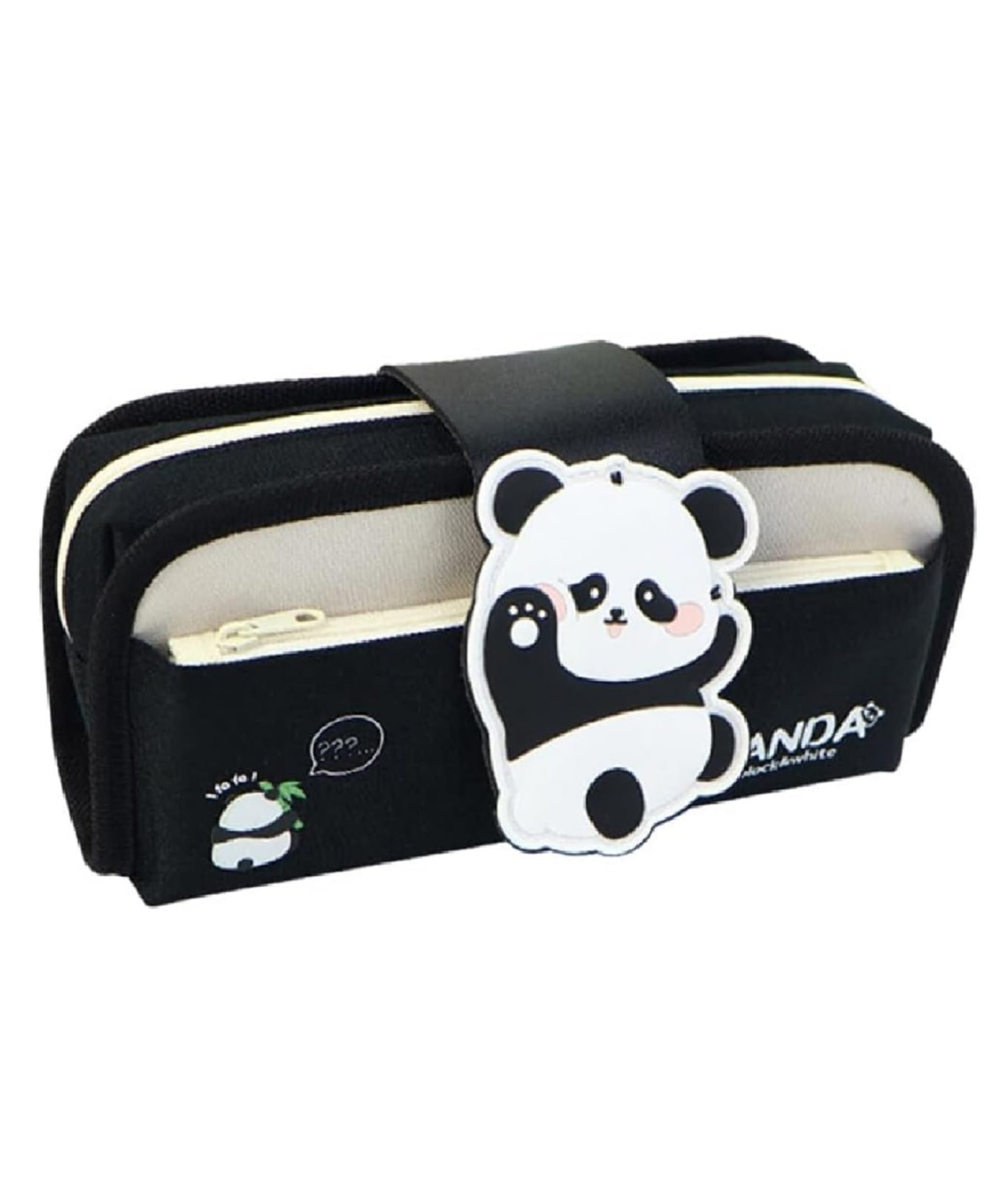 Azhari Panda Pencil Pen Pouch Stationery Storage Bag Organizer Pouch Box Expandable Stationery for kids Pack of 1 Color May Vary-image-0