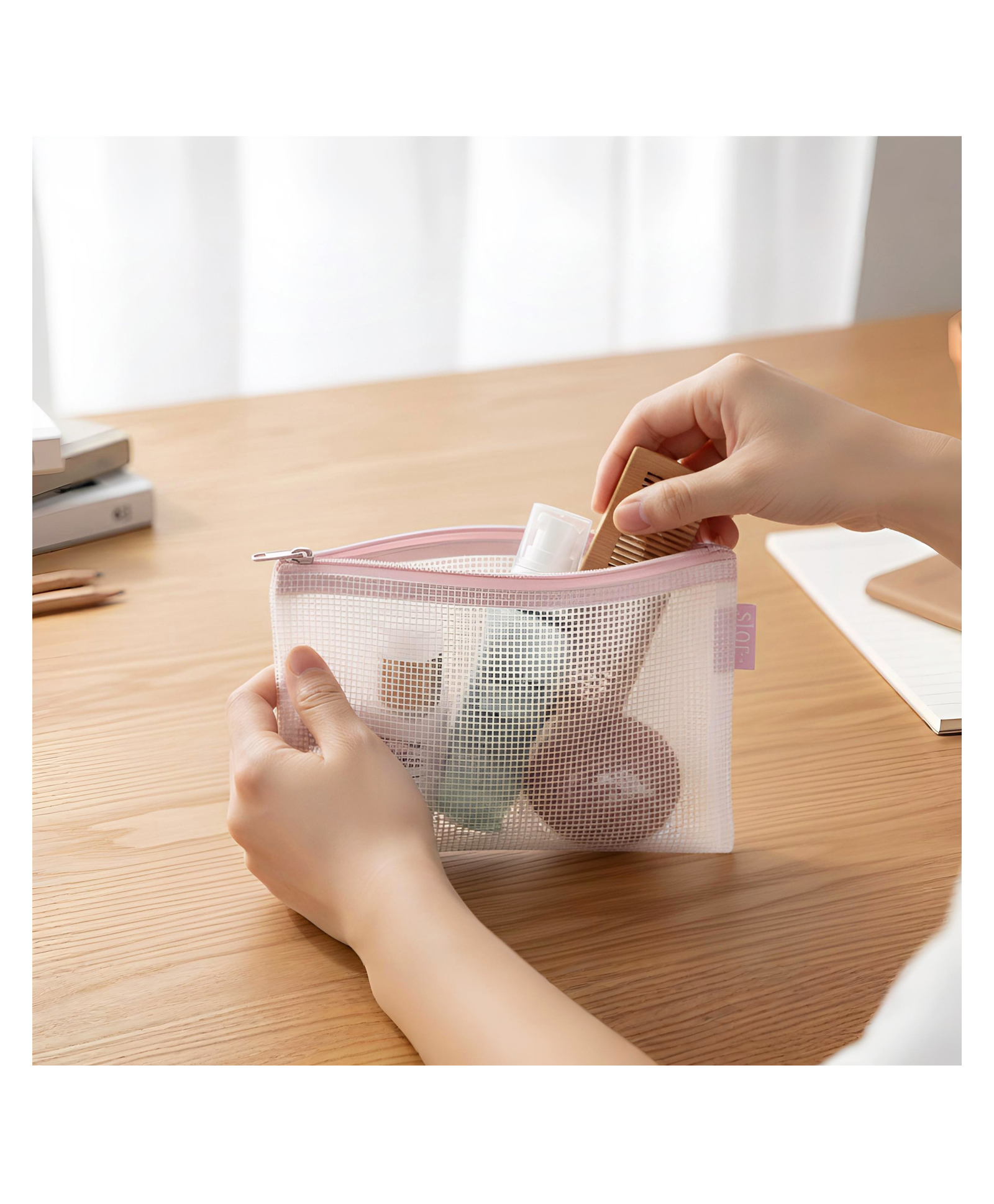 STOR Pink Accessory Zipper Pouch | Travel Pouch x Cosmetic & Accessory Organizer | Utility Storage Case for Daily Use-image-19