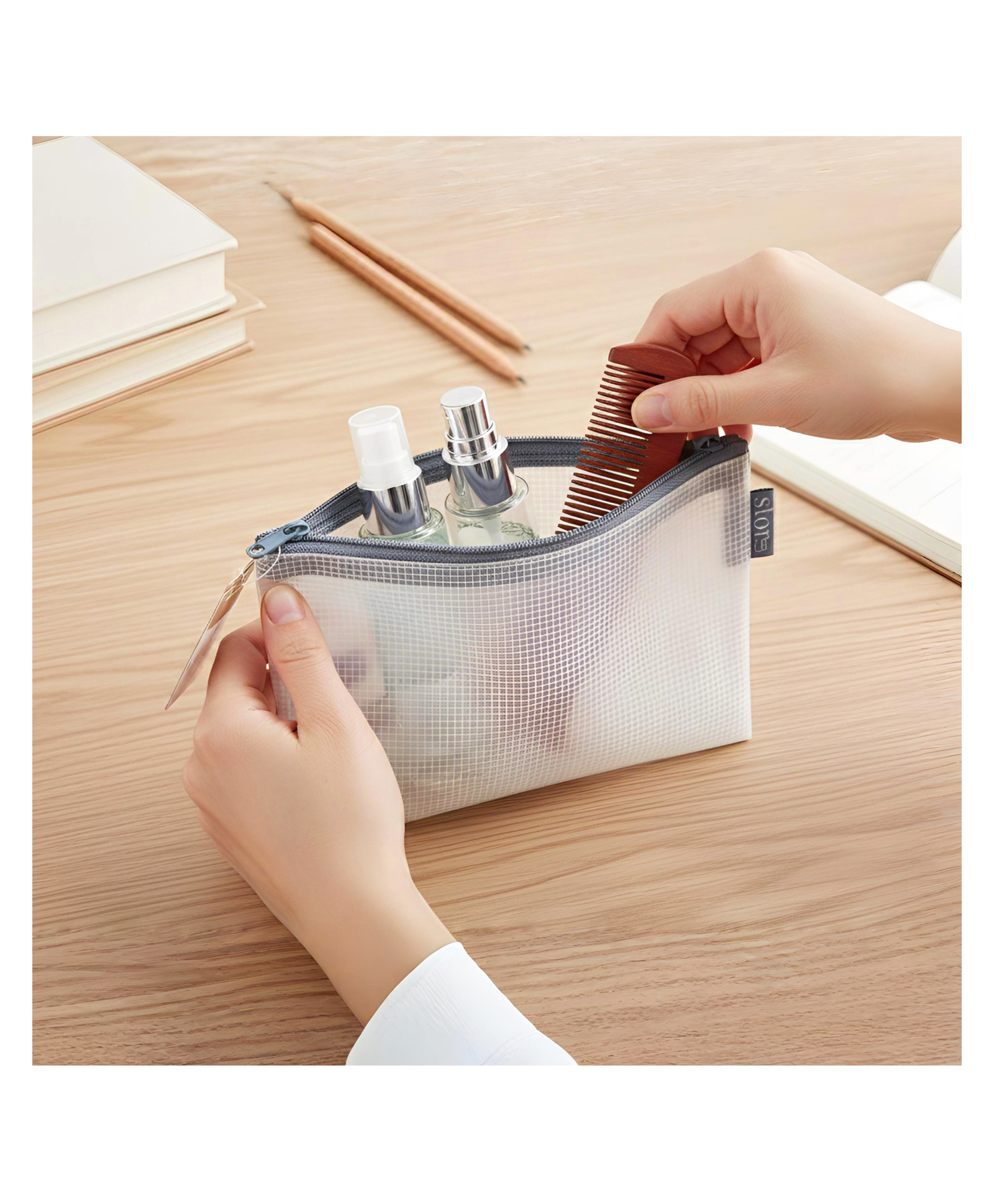 STOR Blue Accessory Zipper Pouch | Travel Pouch x Cosmetic & Accessory Organizer | Utility Storage Case for Daily Use-image-4