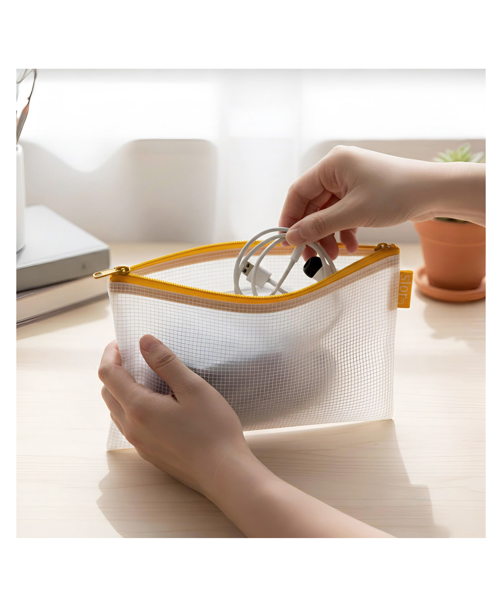 STOR Yellow Letter Zipper Pouch | Travel & Office Organizer | Document & Accessory Storage Case-picture-15