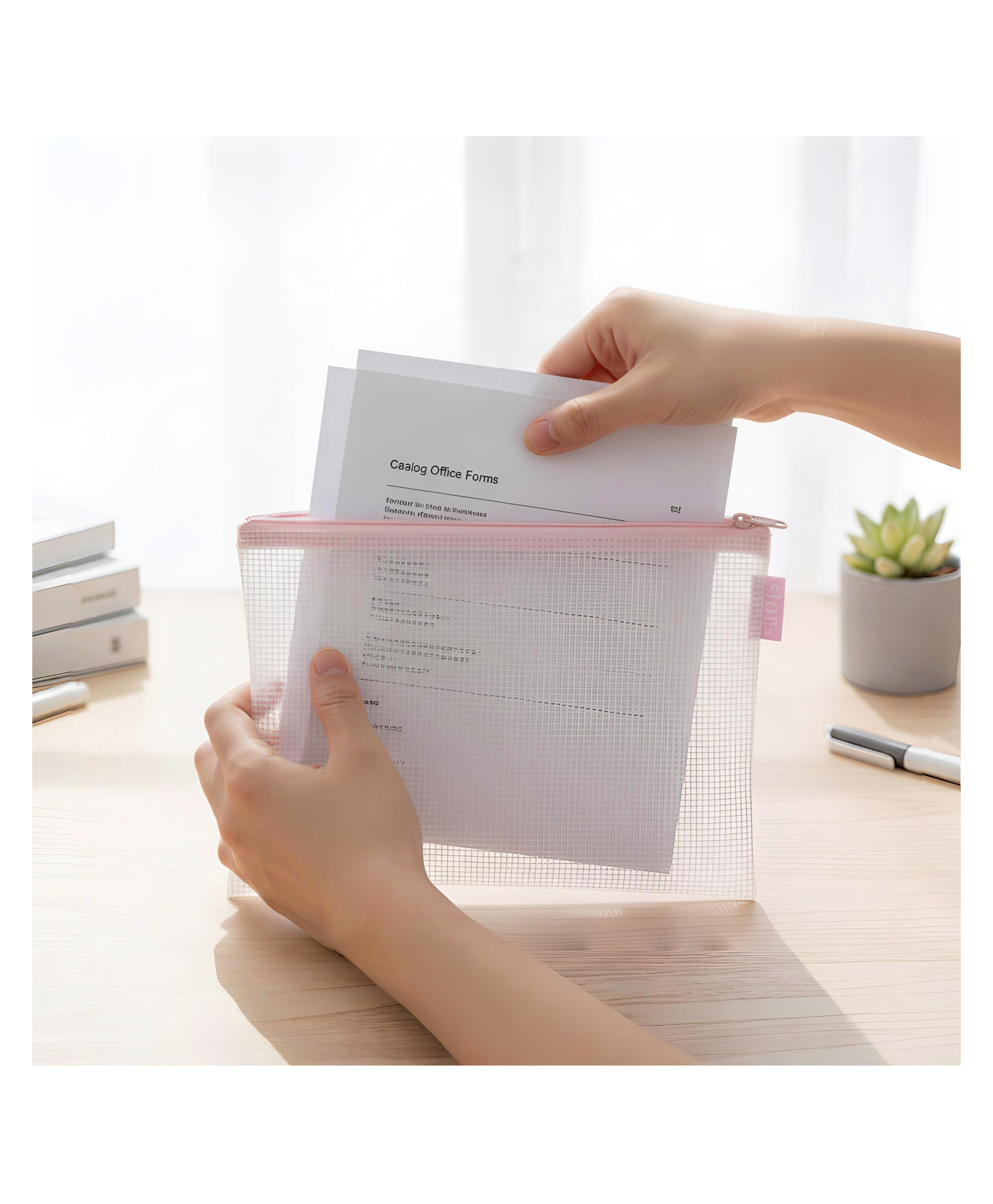 STOR Pink Document Zipper Pouch for Travel & Office | Multipurpose Storage Pouch | Utility Organizer x Everyday Essentials Case-picture-32