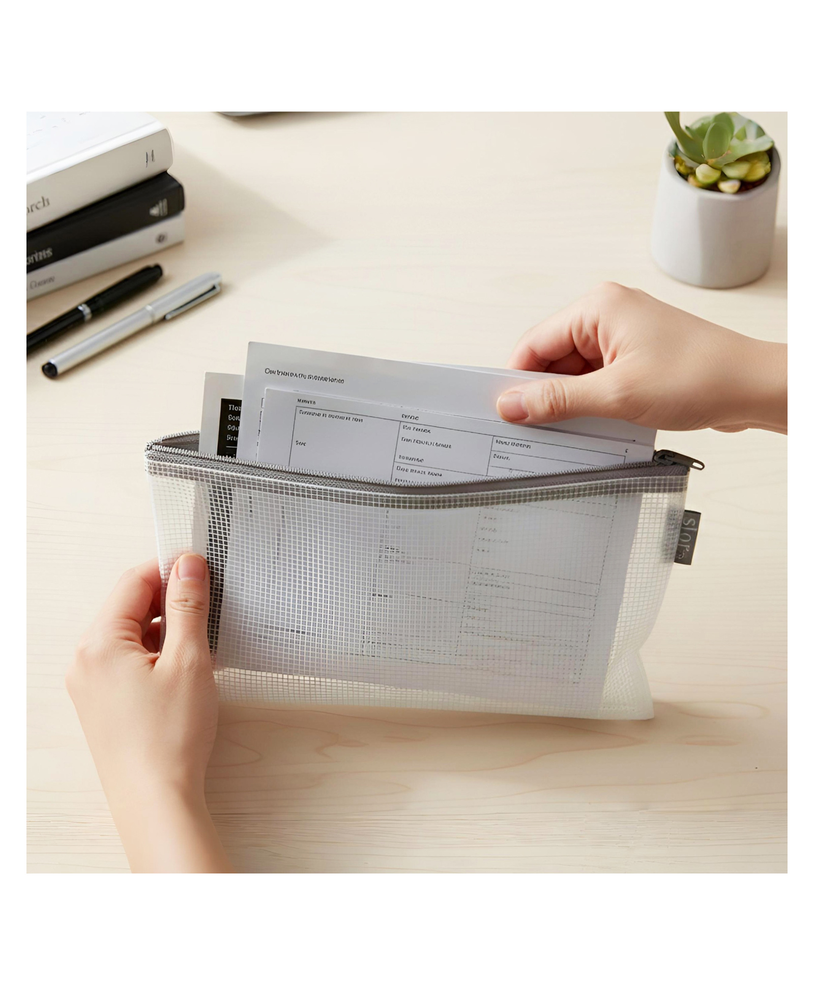 STOR Gray Document Zipper Pouch for Travel & Office | Multipurpose Storage Pouch | Utility Organizer x Everyday Essentials Case-image-21