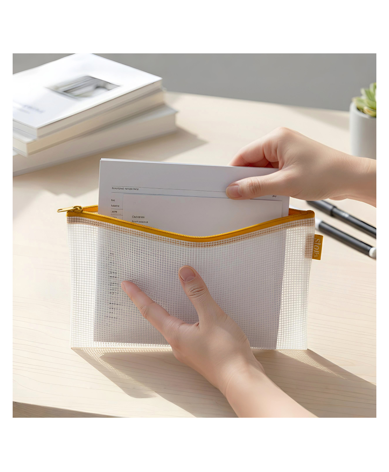 STOR Yellow Document Zipper Pouch for Travel & Office | Multipurpose Storage Pouch | Utility Organizer x Everyday Essentials Case-picture-10