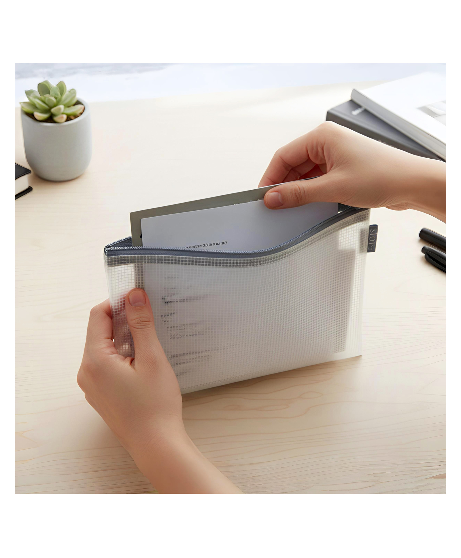 STOR Blue Document Zipper Pouch for Travel & Office | Multipurpose Storage Pouch | Utility Organizer x Everyday Essentials Case-image-12