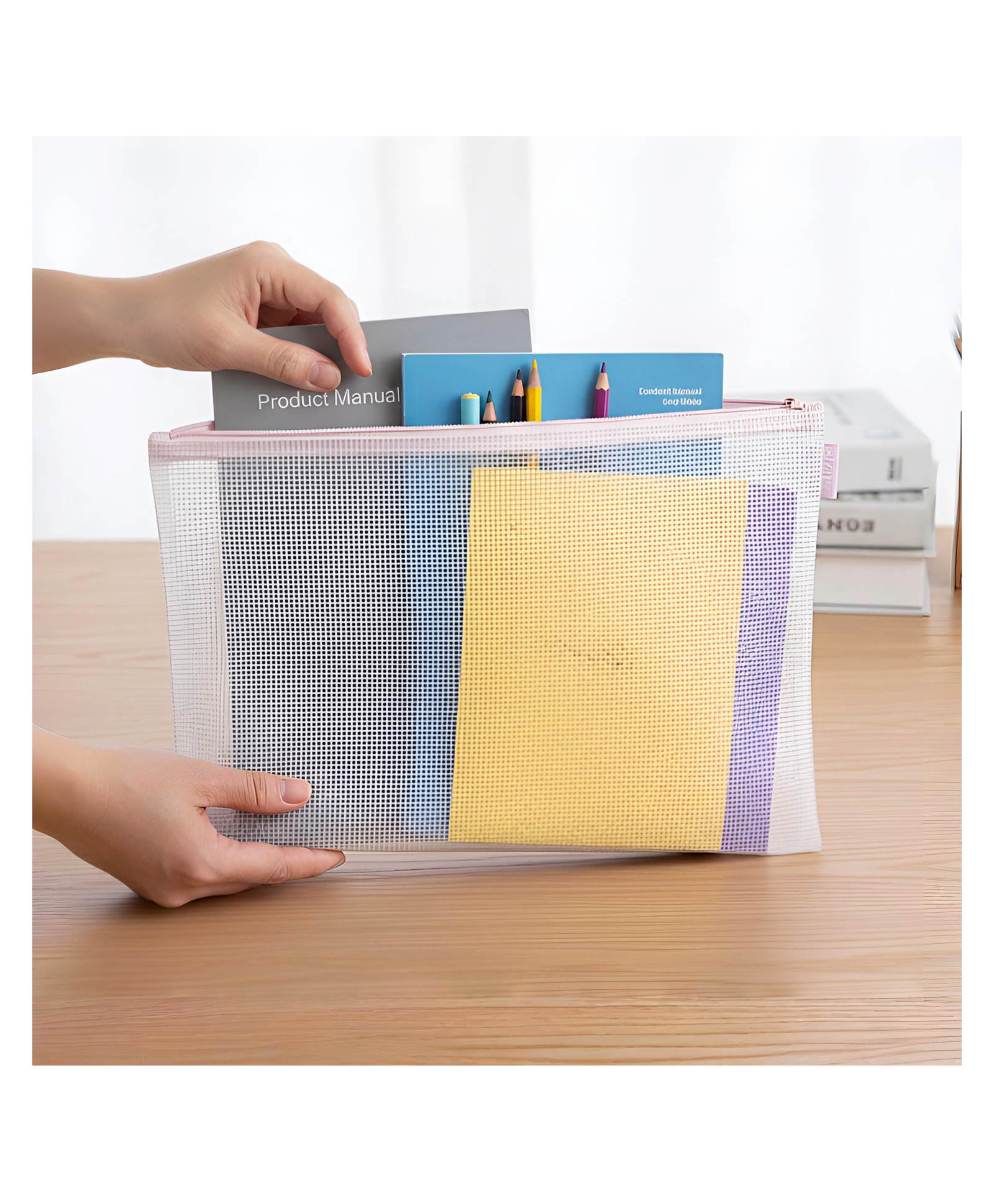 STOR Gray Grande Zipper Pouch | Office & Travel Organizer | Accessory & Document Holder | Practical Utility Case-picture-3