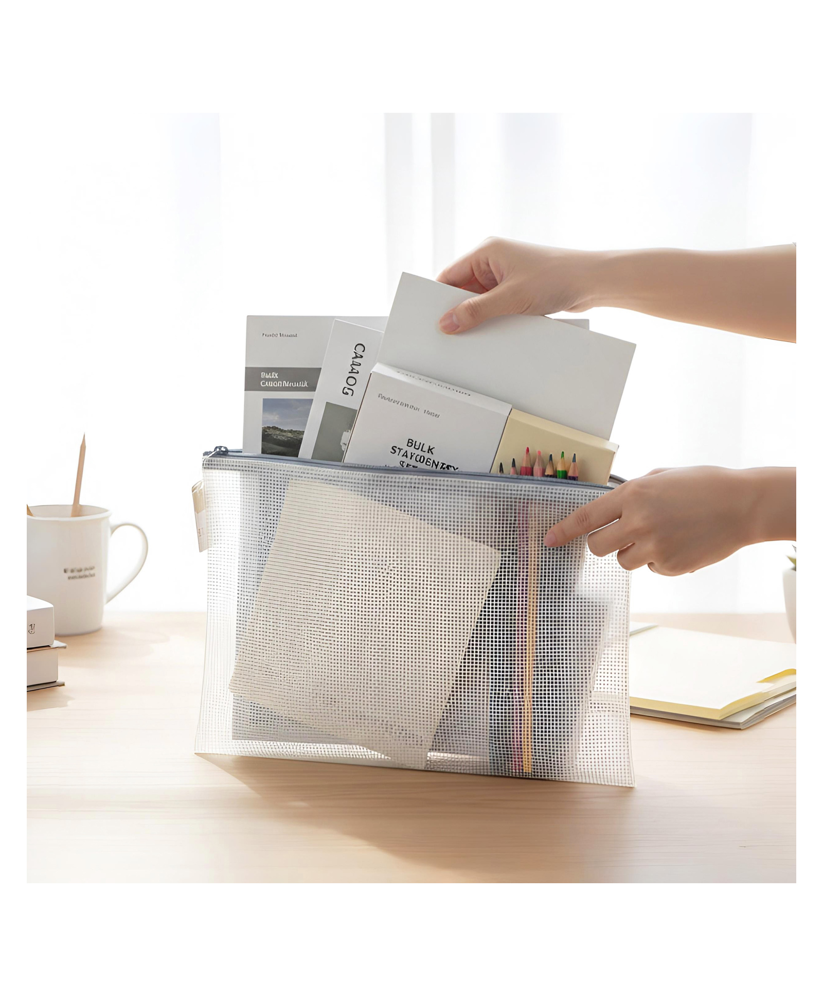 STOR Blue Grande Zipper Pouch | Office & Travel Organizer | Accessory & Document Holder | Practical Utility Case-image-24