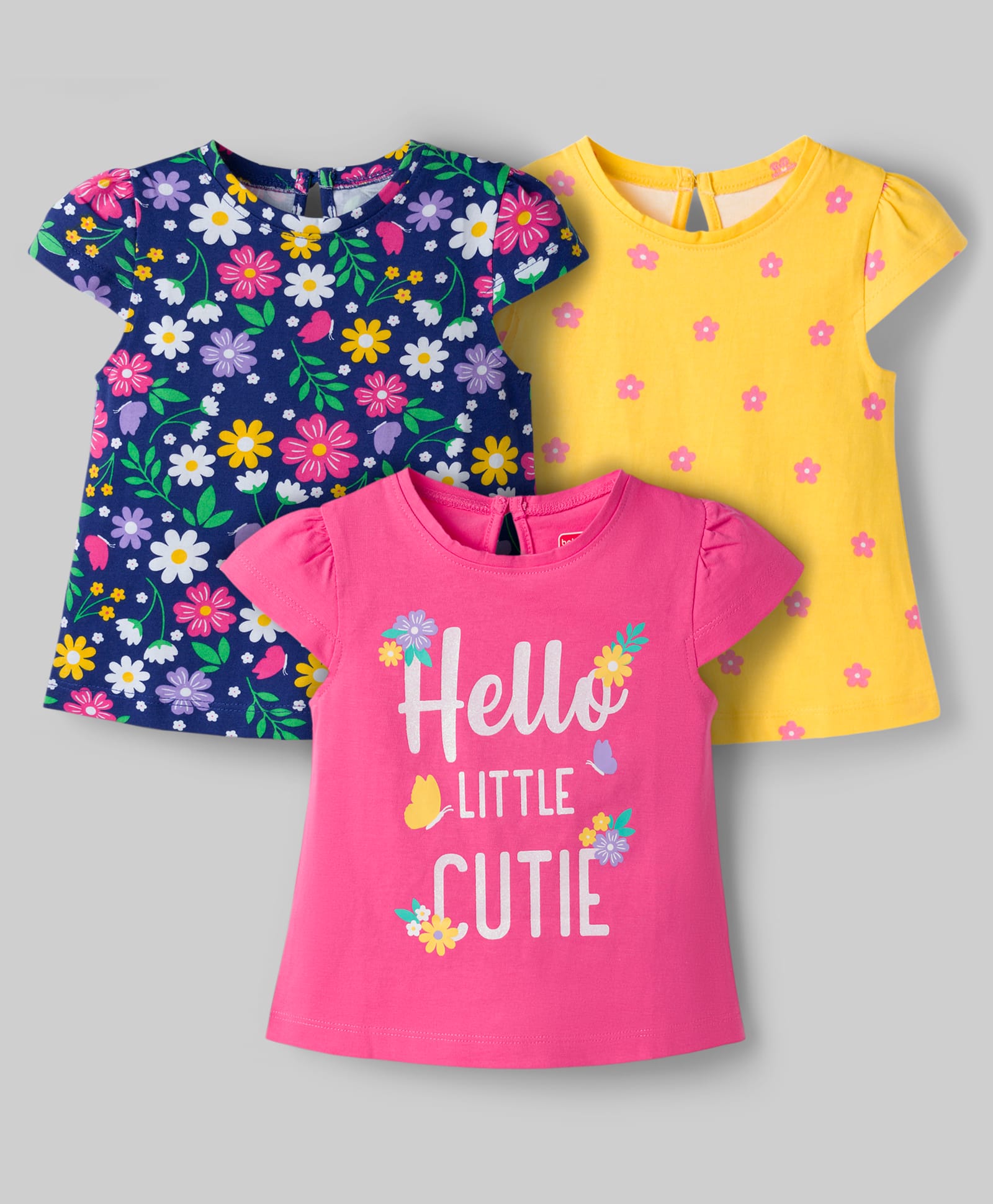 Babyhug Cotton Knit T-Shirts Half Sleeves with Graphics Multi Color 3-4 Years Pack of 3-image-34