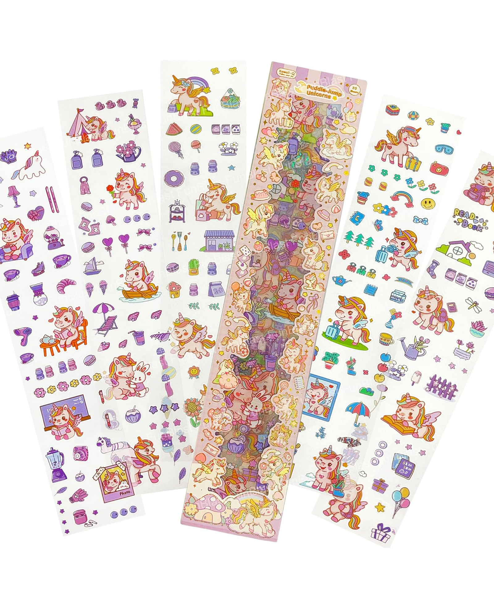 FunBlast Unicorn Pet Theme Self-Adhesive Stickers for Decoration 20 Sheets / 1000+ Pcs Stickers (Multicolor)-image-6