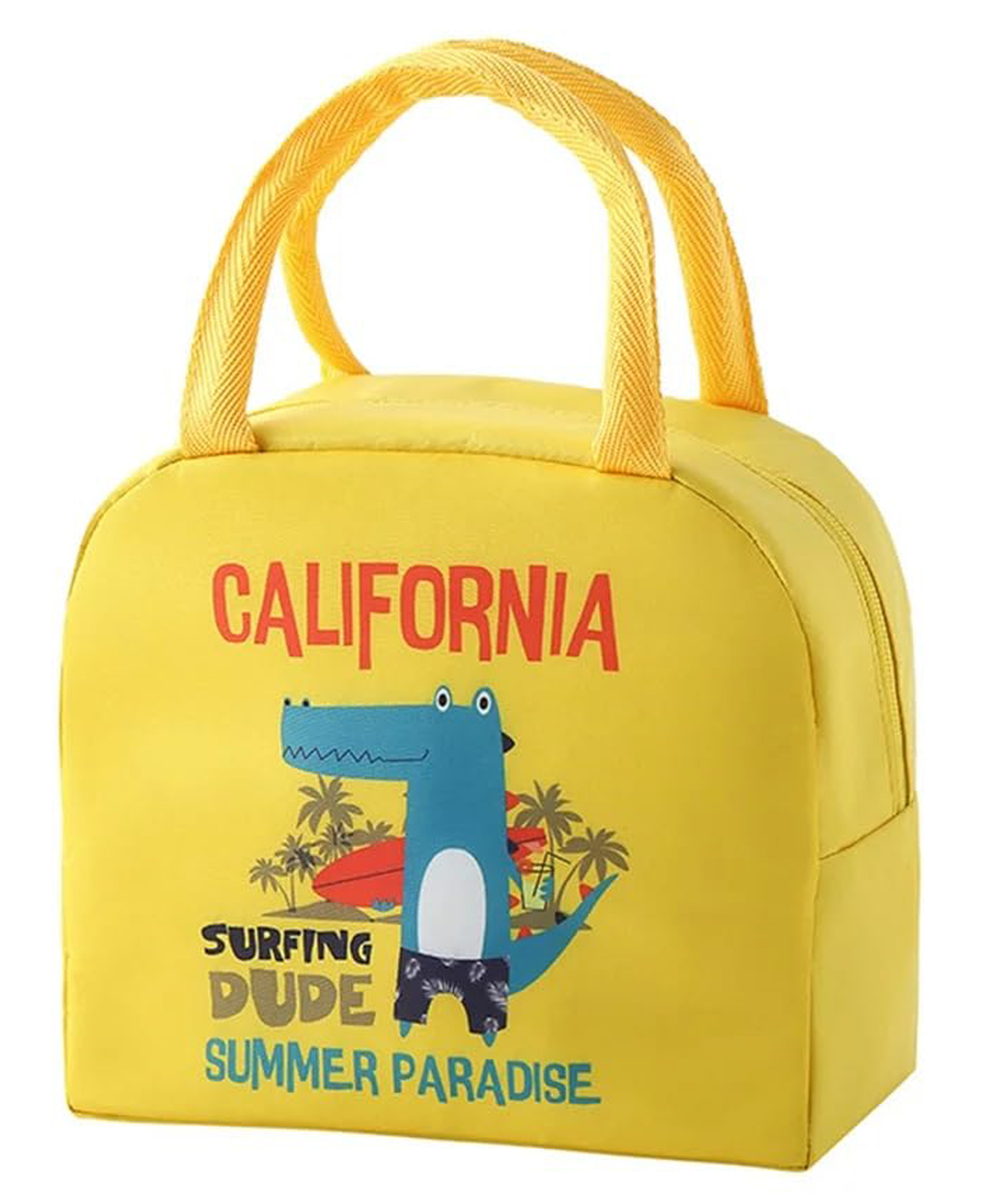 FunBlast Dinosaur Theme Insulated Lunch Bag for Office and School Pack of 1 (Yellow)-image-11