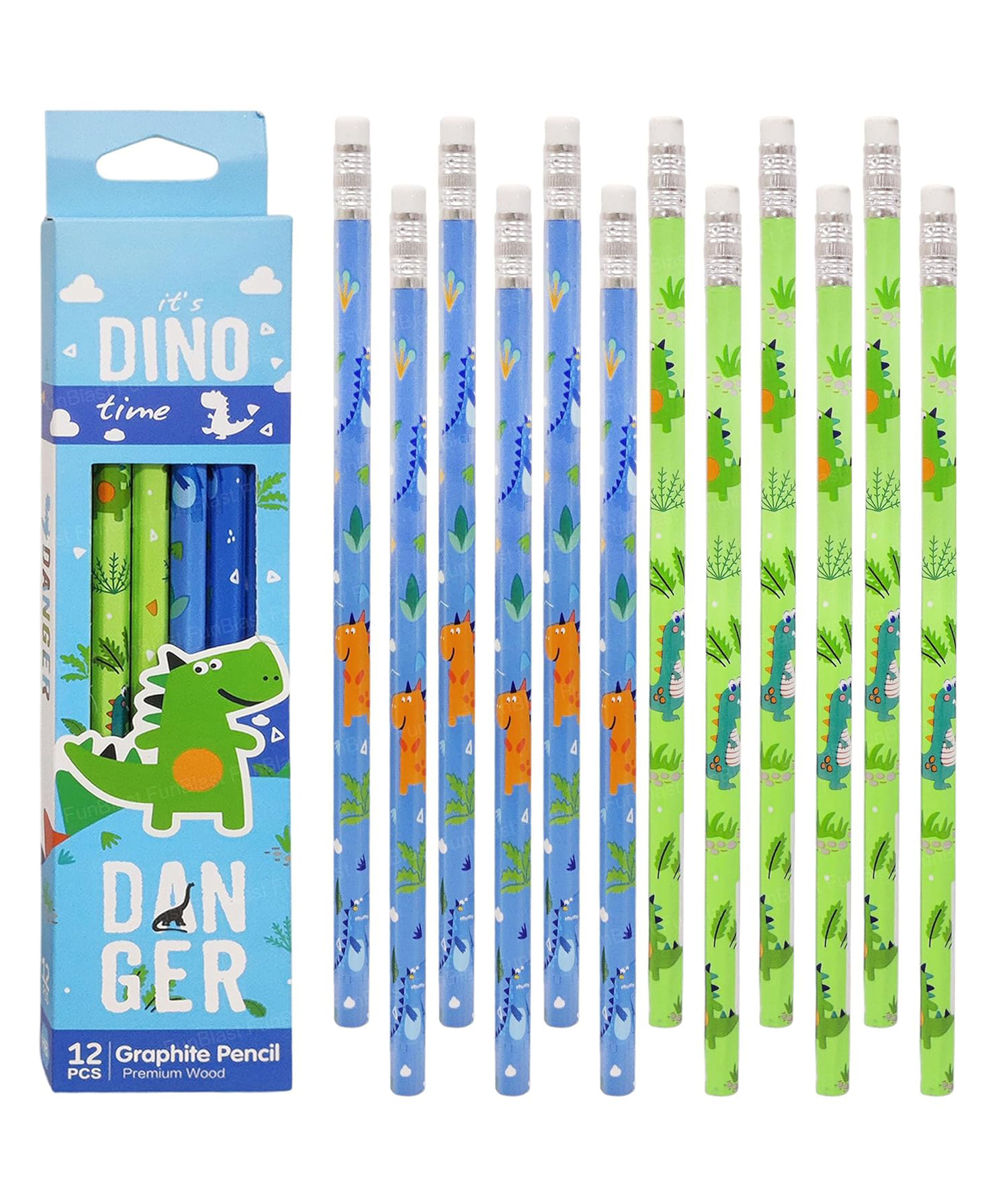 FunBlast HB Pencils with Eraser on Top for Kids - Pack of 12 Pencils (Multicolor)-picture-27