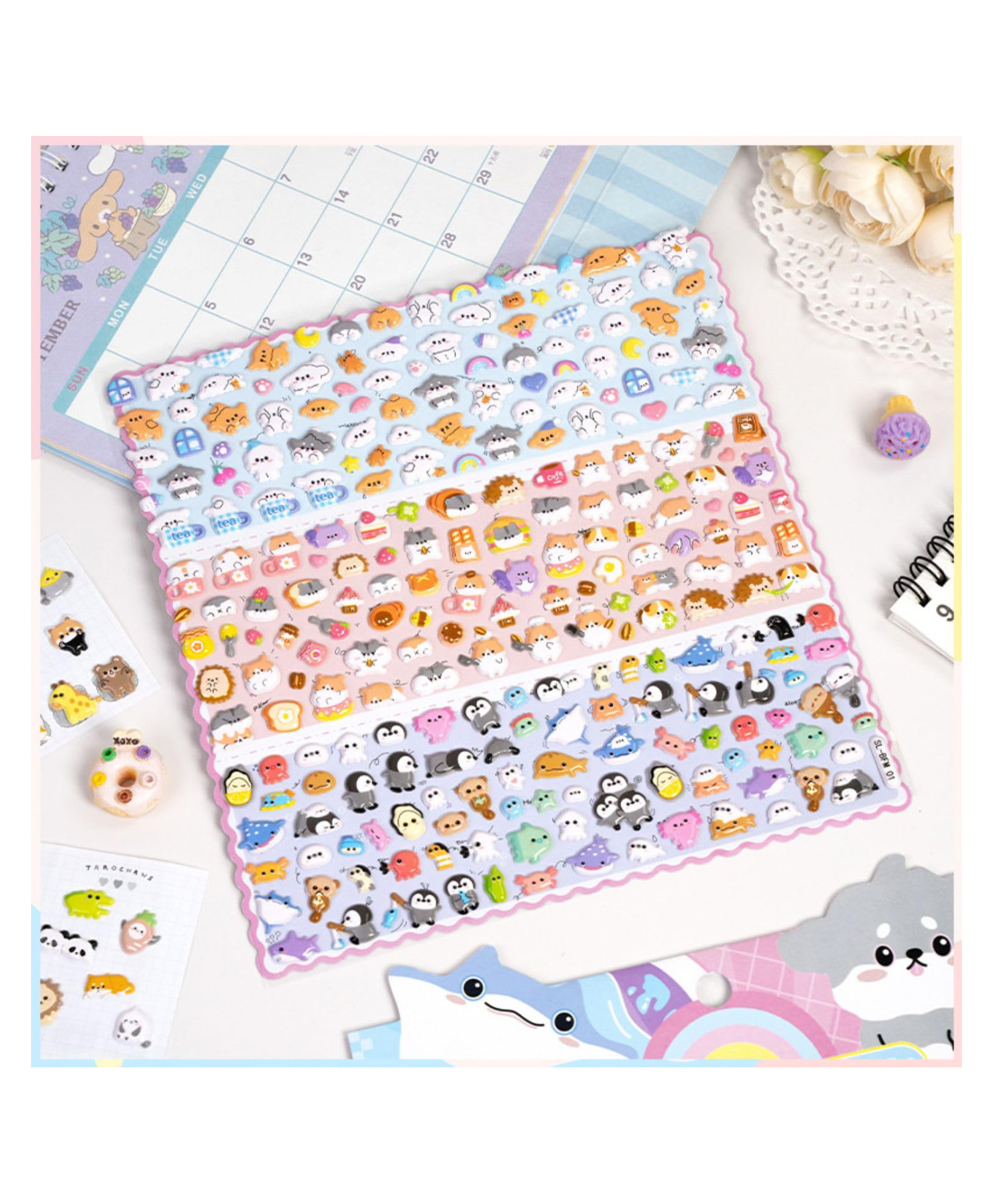 FunBlast Animal Stickers for Kids 2 Sheets/550+ Colorful Zoo, Farm & Jungle Animals Puffy Stickers, 3D Sticker Set for School Projects, Scrapbooking, DIY Crafts & Decoration - Multicolor-image-30