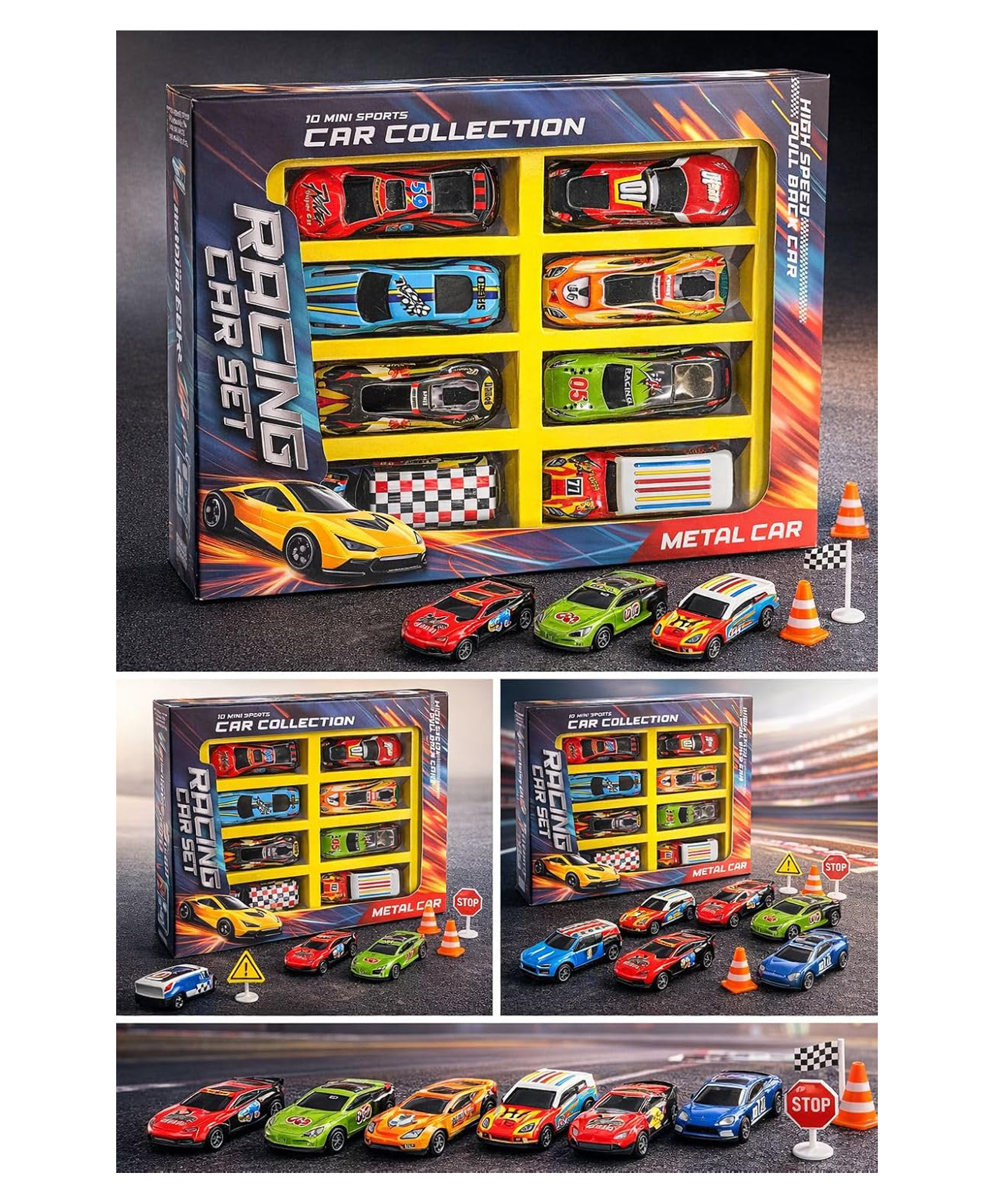FUNVERSE Mini Racing Metal Die Cast Car Set | Khilona Metal Car for Kids | Pull Back Vehicles | Best Birthday Gift, Return Gift, Diwali Gift For Boys and Girls - Pack of 10-picture-19