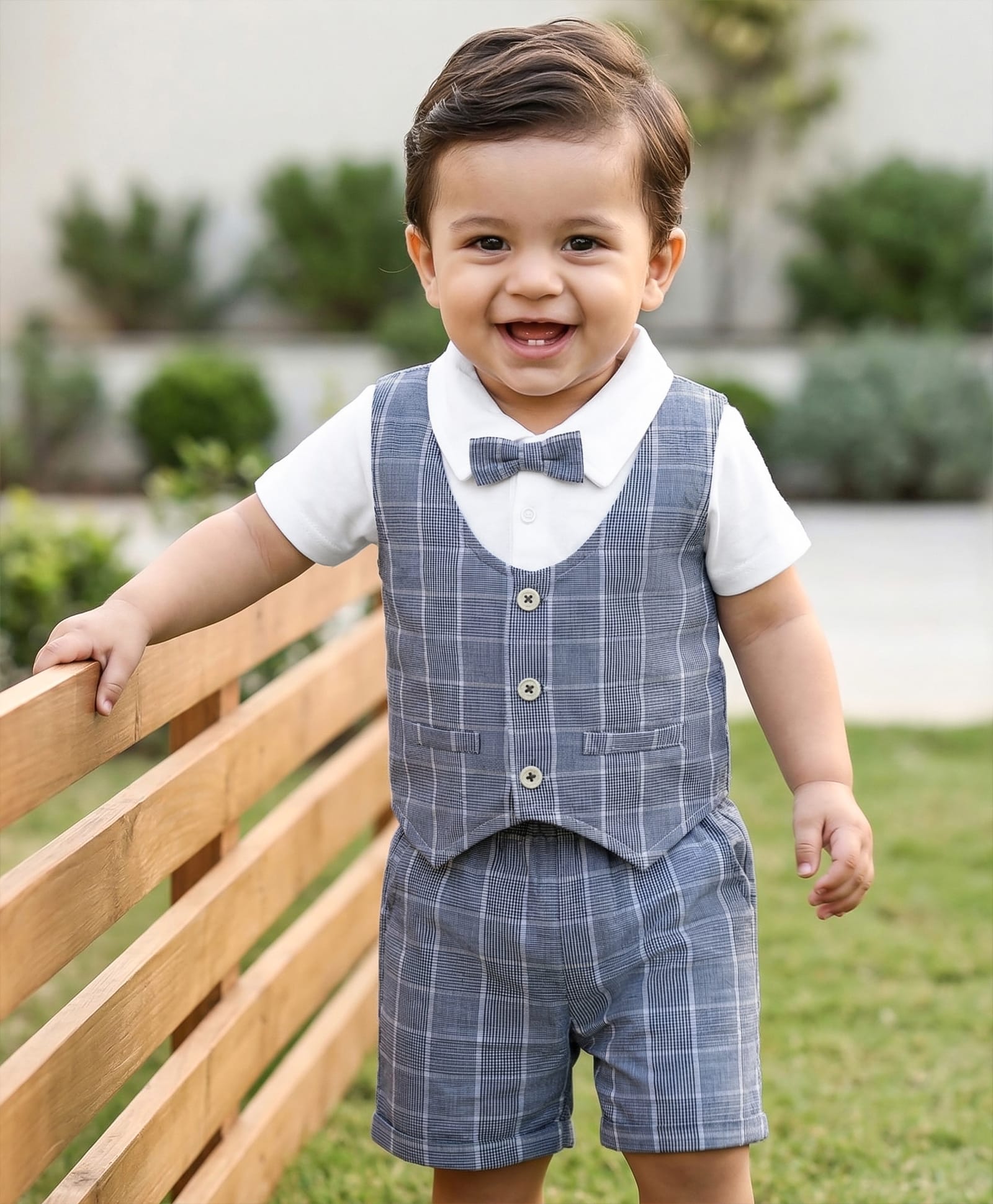 Babyhug Tshirt and Bottomwear Boy Half sleeves Front- Buttons-picture-20