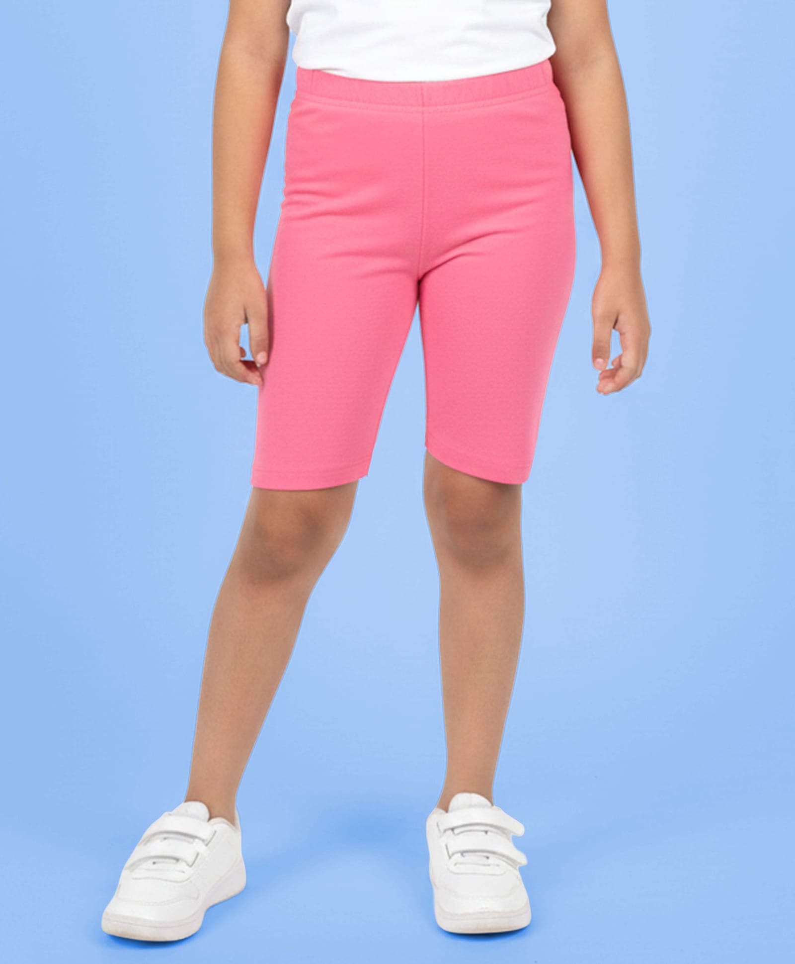 Kiddopanti Cotton Spandex Knit Solid Shorts - Neon Pink-picture-39