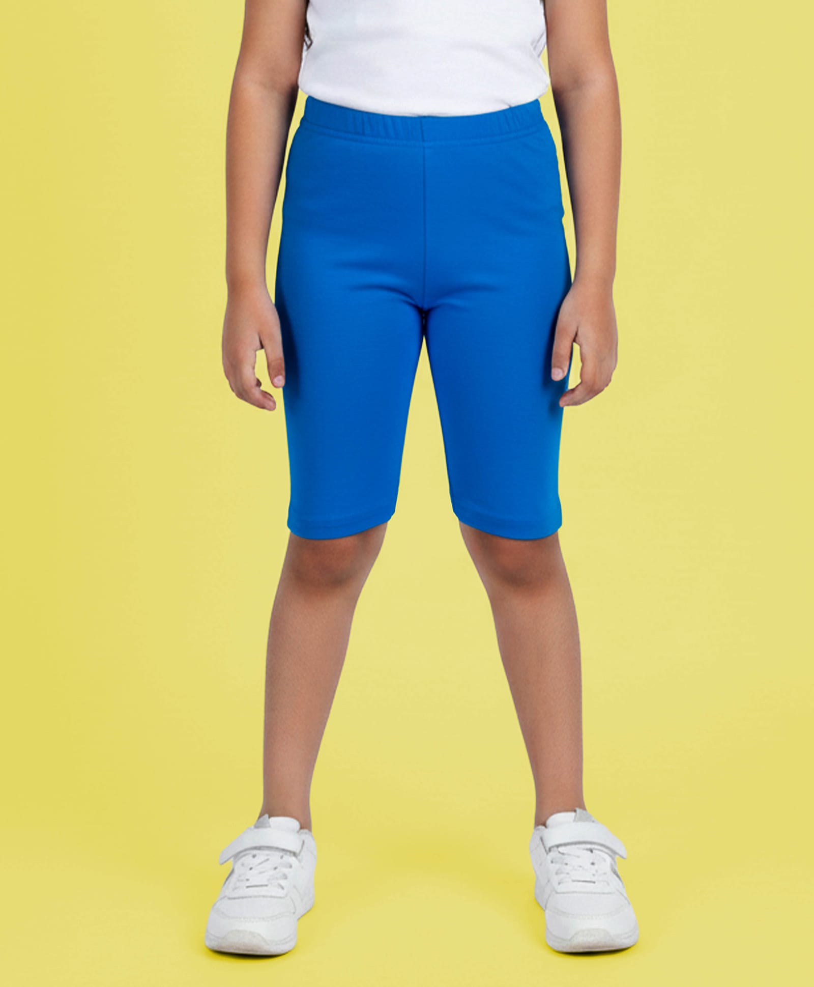 Kiddopanti Cotton Spandex Knit Solid Shorts - Royal Blue-picture-40