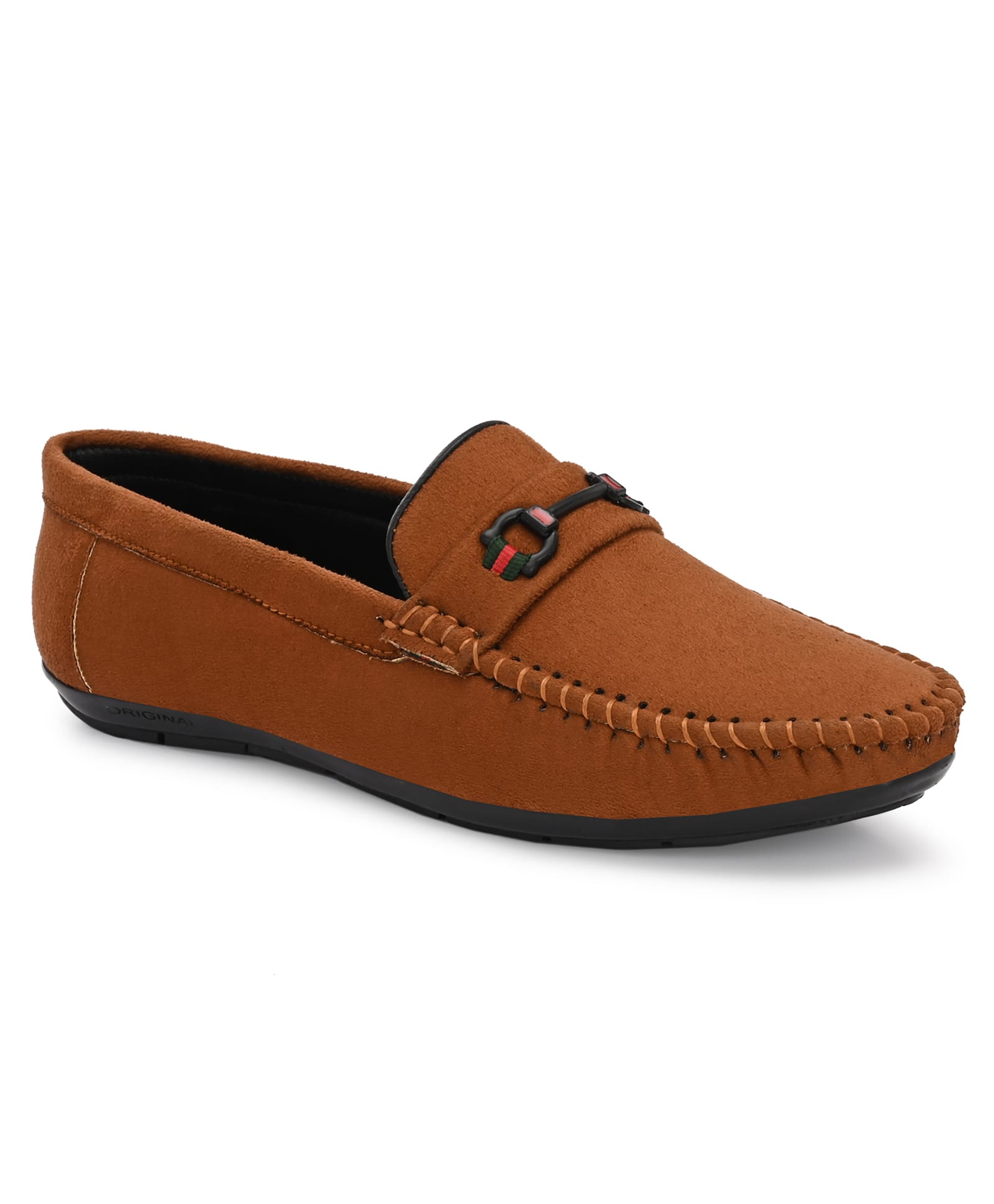 Stefens Metal Applique Thread Work Detailed Loafers - Tan-image-6