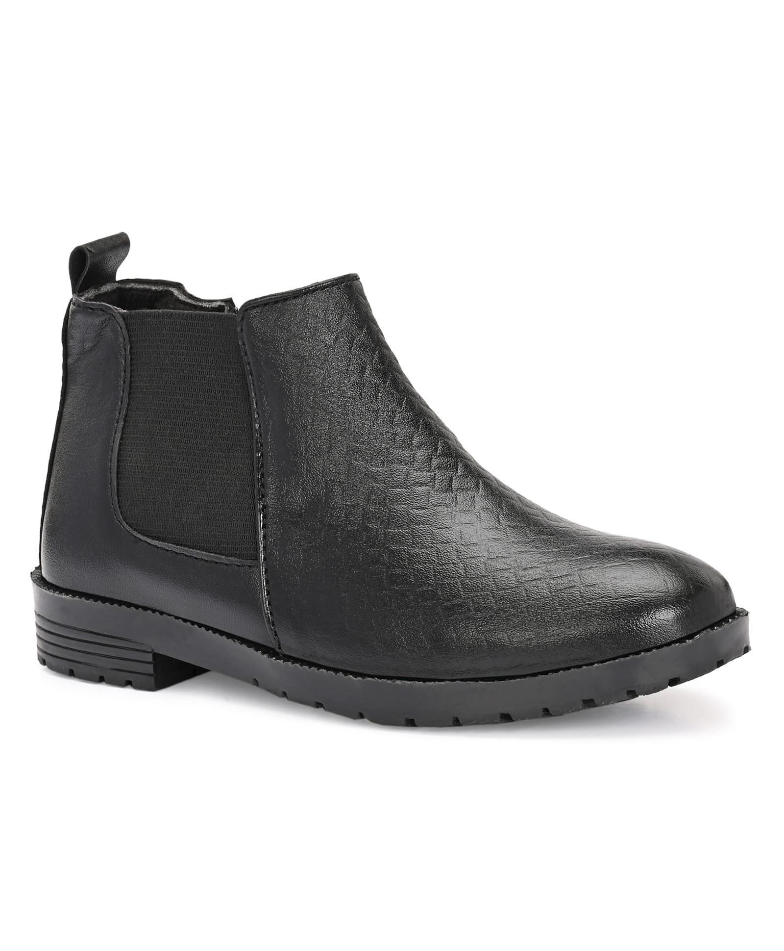 Stefens Abstract Designed Zip Closure Boots - Black-picture-16