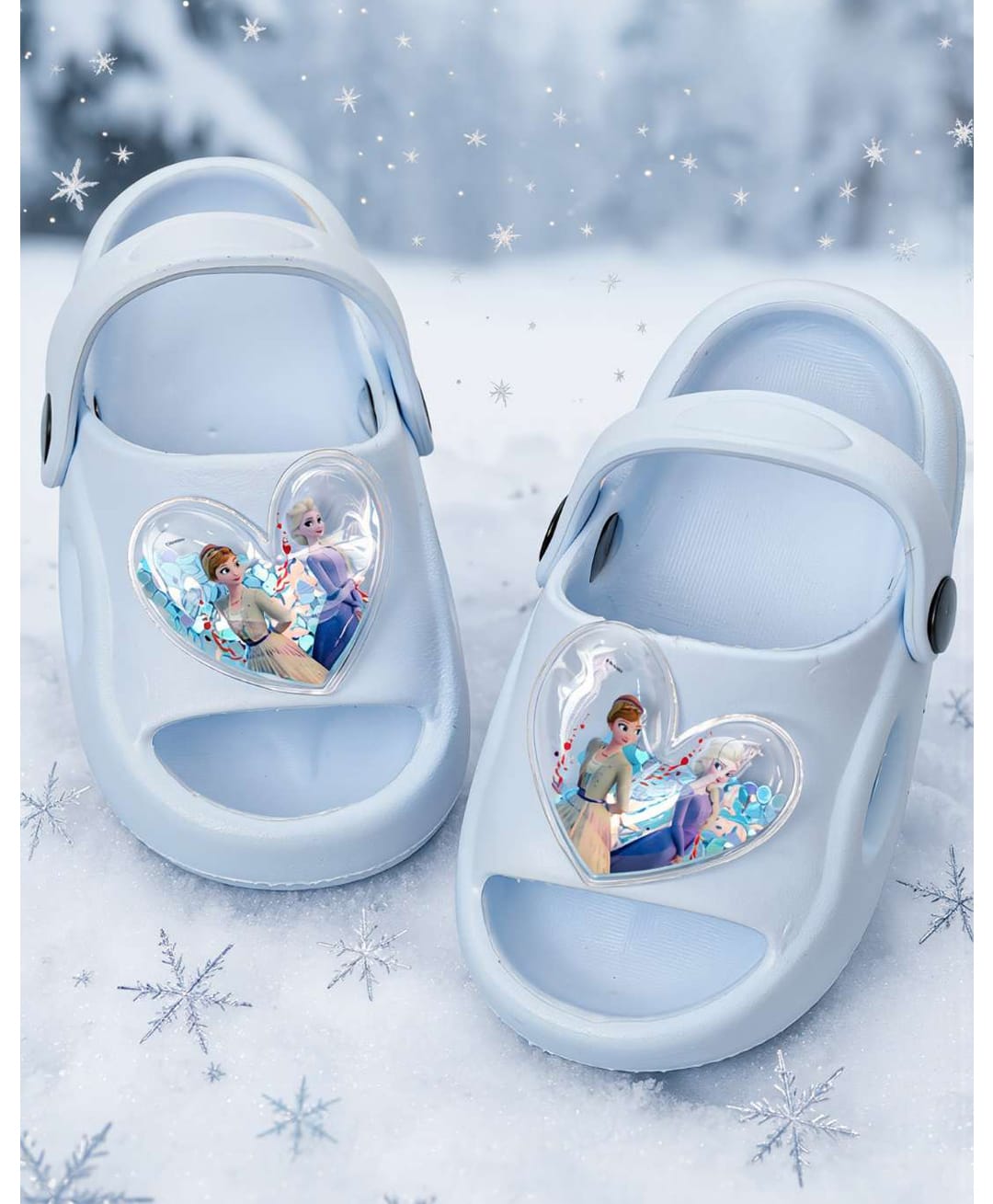 Yellow Bee Disney Frozen Featuring Elsa & Anna Heart Applique Detailed Slingback Sandals - Blue-picture-18