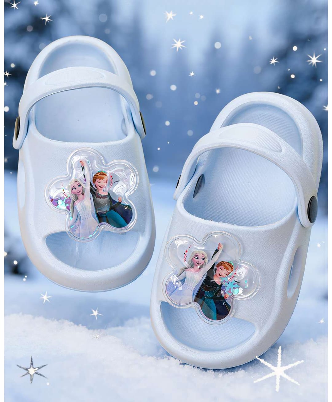Yellow Bee Disney Frozen Featuring Elsa & Anna Heart Applique Detailed Slingback Sandals - Blue-picture-25