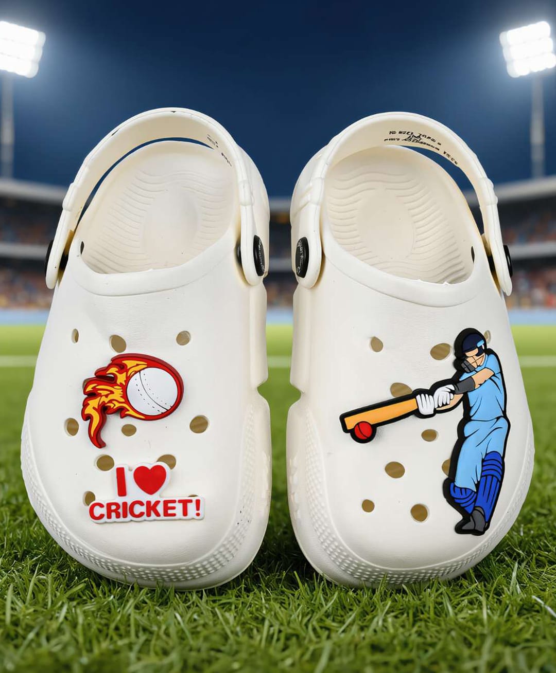 Yellow Bee Cricket Theme Applique Detailed Perforated Clogs - White-picture-23