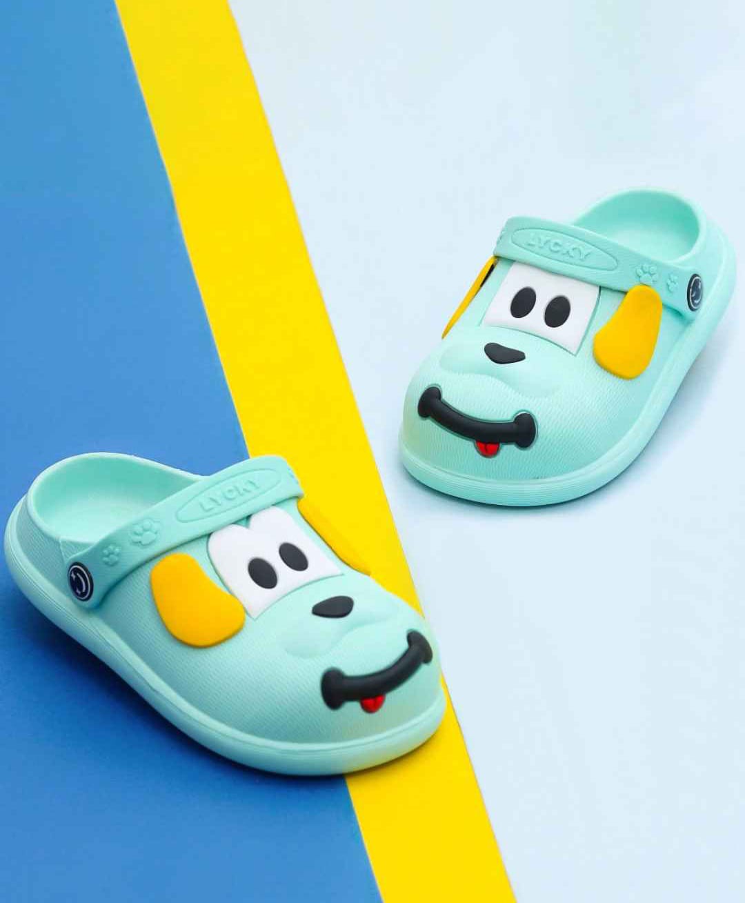 Yellow Bee Puppy Designed Slingback Clogs - Aqua Blue-picture-21