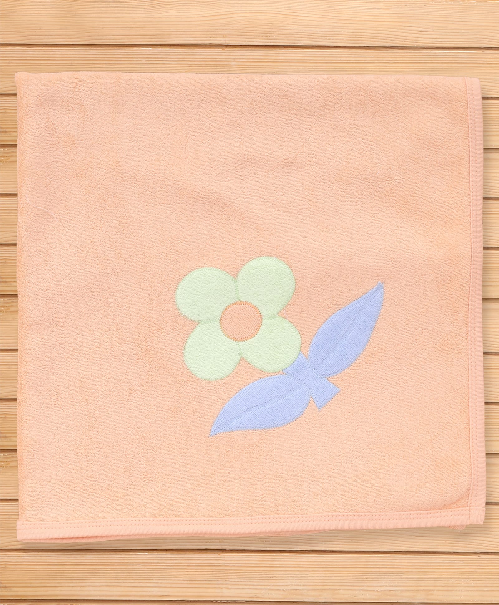Pink Rabbit Terry Knit Towel with Floral Print L 84 x B 84 cm - Coral-image-35
