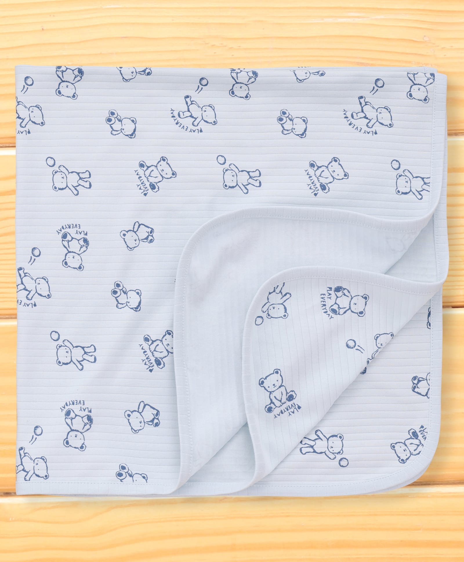 Pink Rabbit Interlock Knit Hand & Face Towel With Panda Print L 84 x B 84 cm - Light Blue-image-29