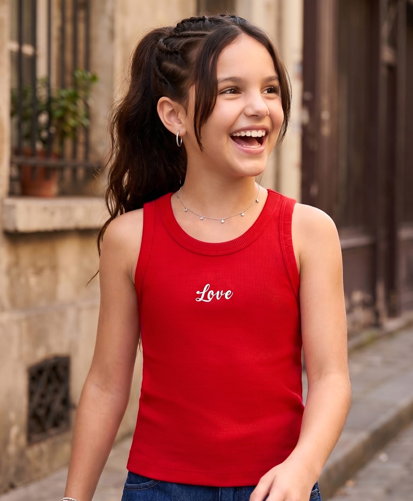 Pine Kids Cotton Knit Top Sleeveless Round Neck Red 12-14 Years-image-43