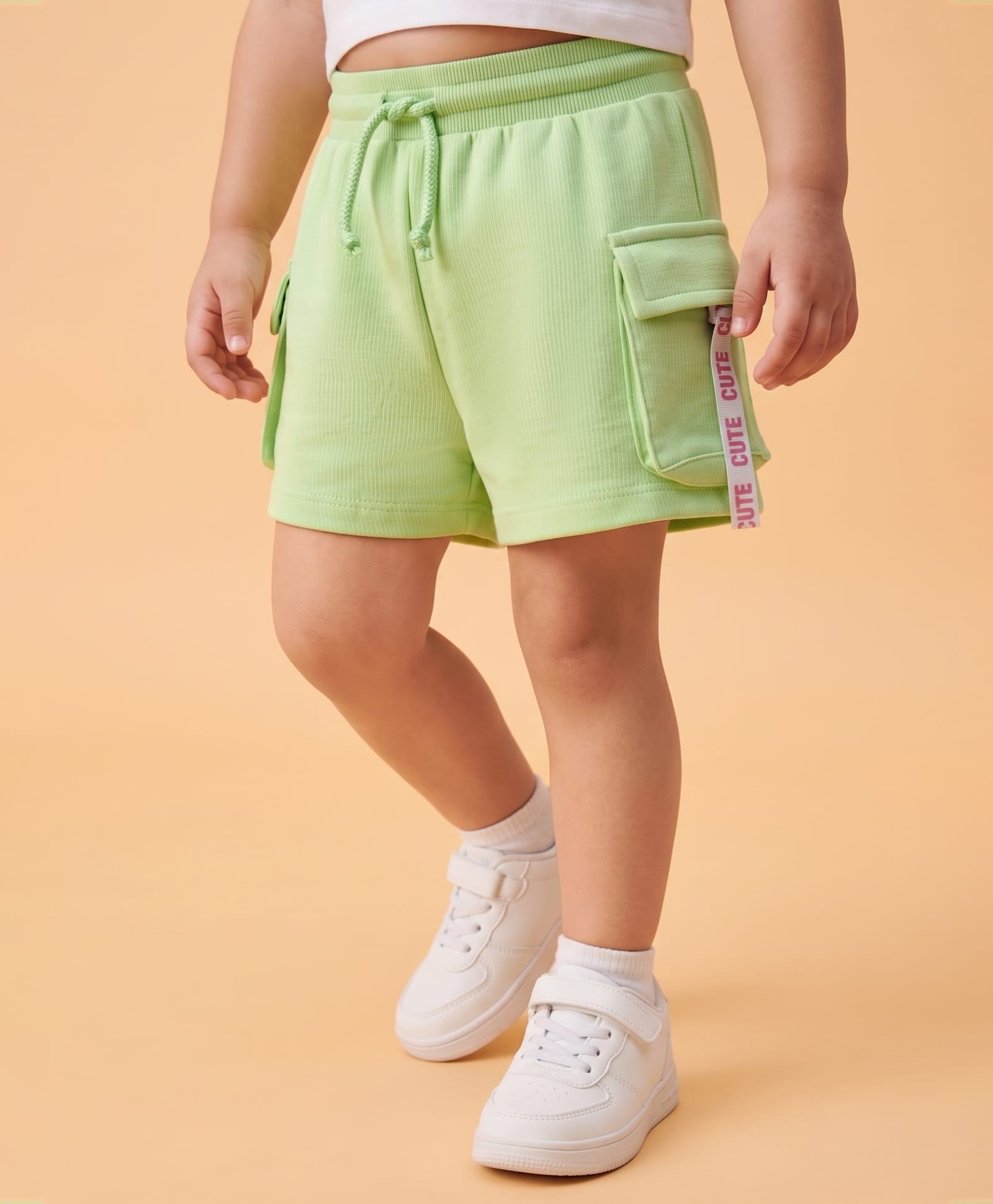 Babyhug Terry Knit Mid Thigh Solid Shorts - Limegreen-image-20