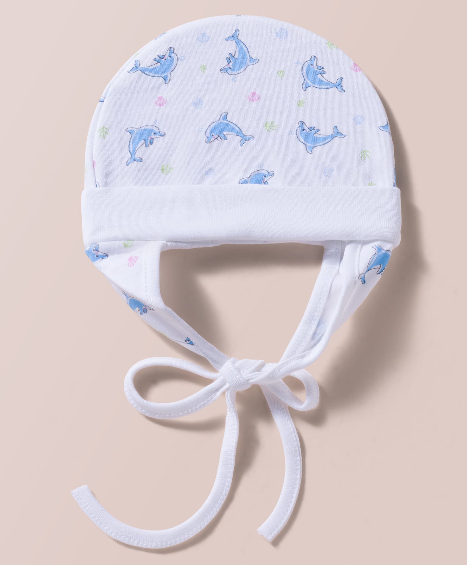 Ben Benny Interlock Knit Whale Printed Baby Cap With Ears White - Diameter 11 cm-image-48
