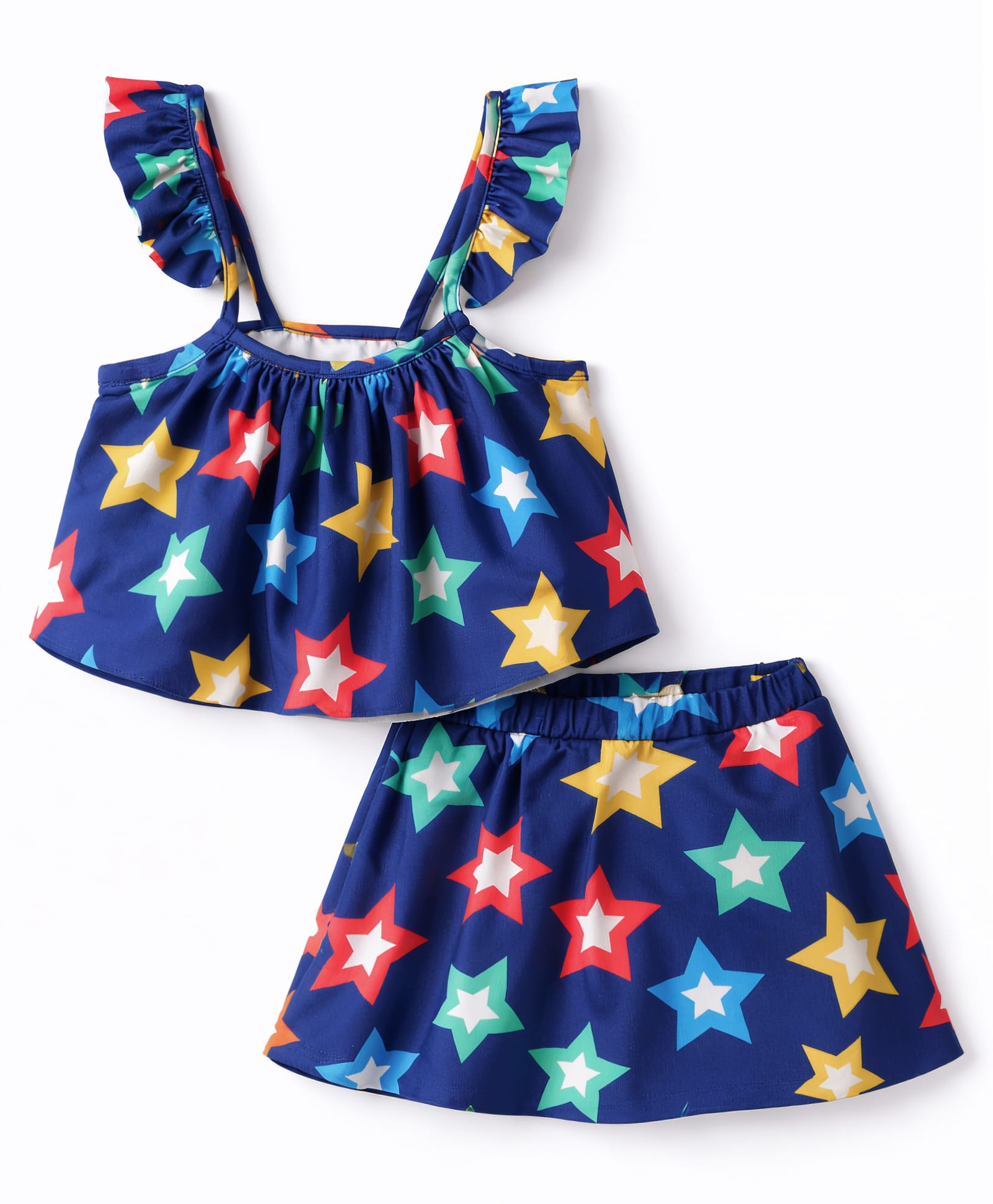 Babyhug Water Repellent Sleeveless Two Piece Swimsuit with Star Print - Navy Blue-image-15