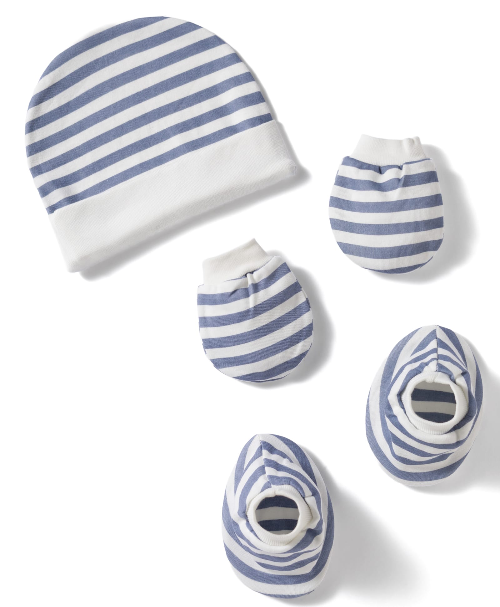 Ben Benny Interlock Knit Striped Cap Mitten & Booties White - Diameter 9.5 cm-image-42