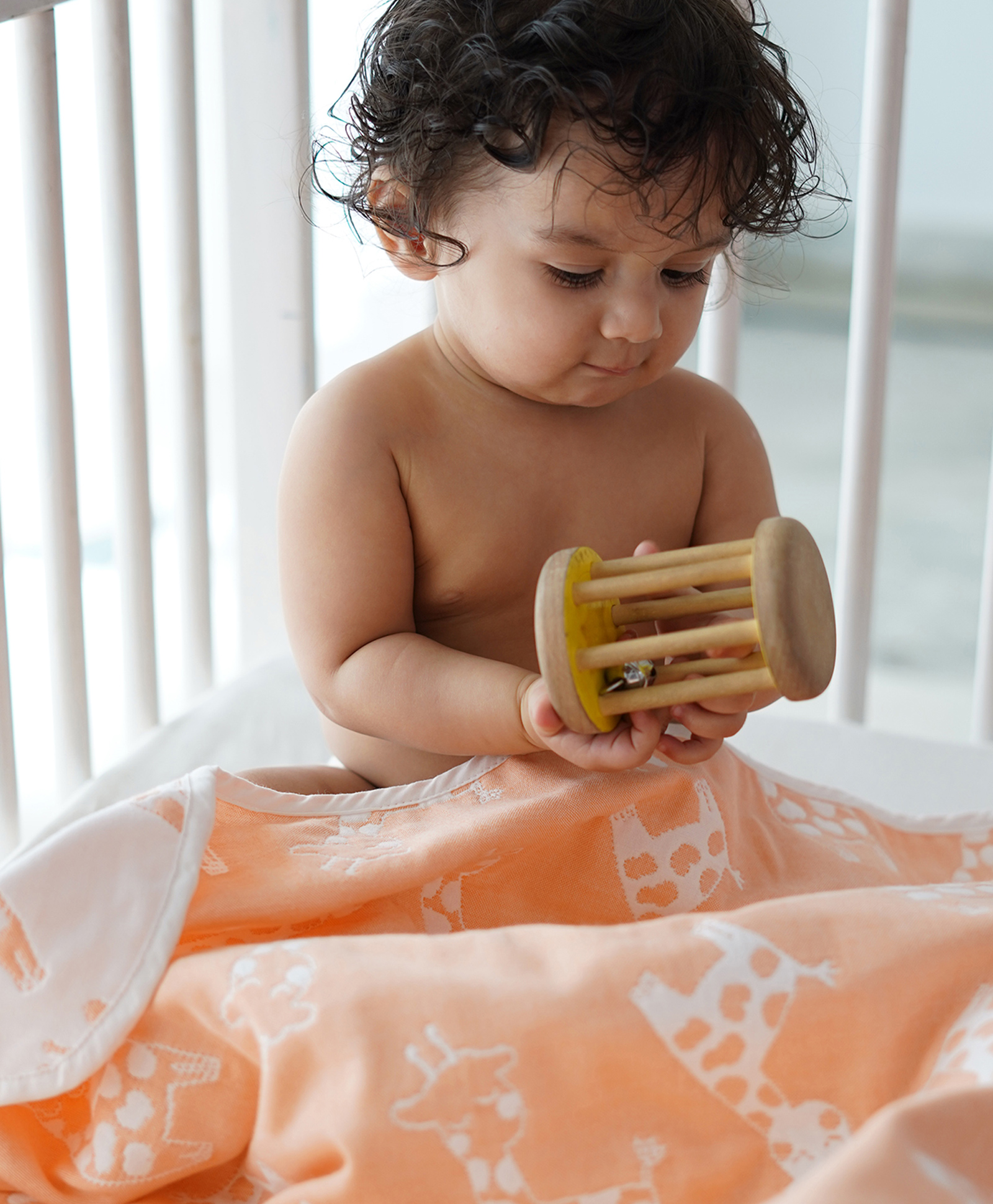 TIDY SLEEP Wrapper Sheet Cum Baby Blanket - Peach-picture-49
