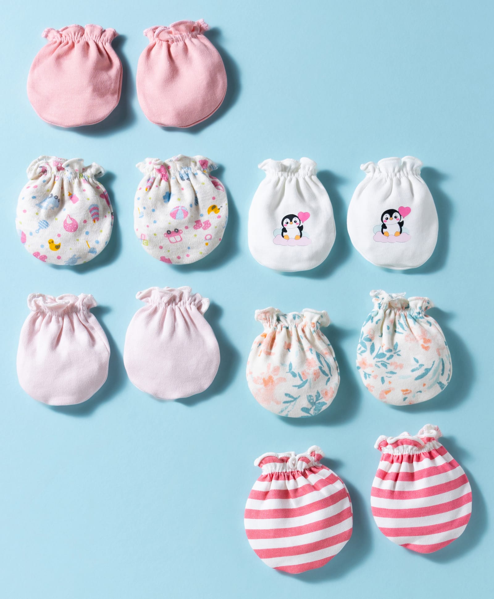 Ben Benny Interlock Knit Printed Mittens Pack of 6 - Multicolor-picture-39