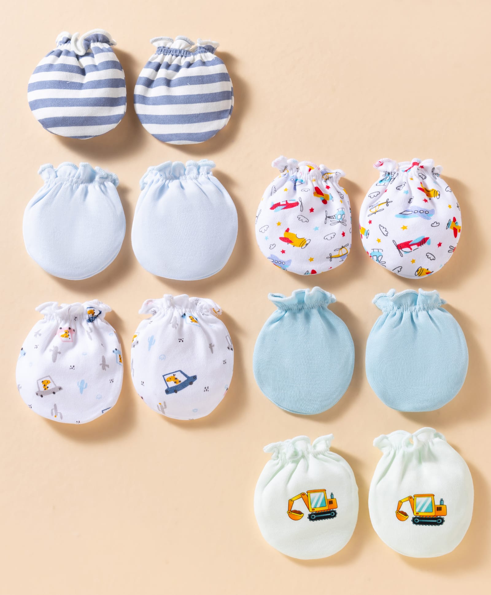 Ben Benny Interlock Knit Printed Mittens Pack of 6 - Multicolor-picture-19