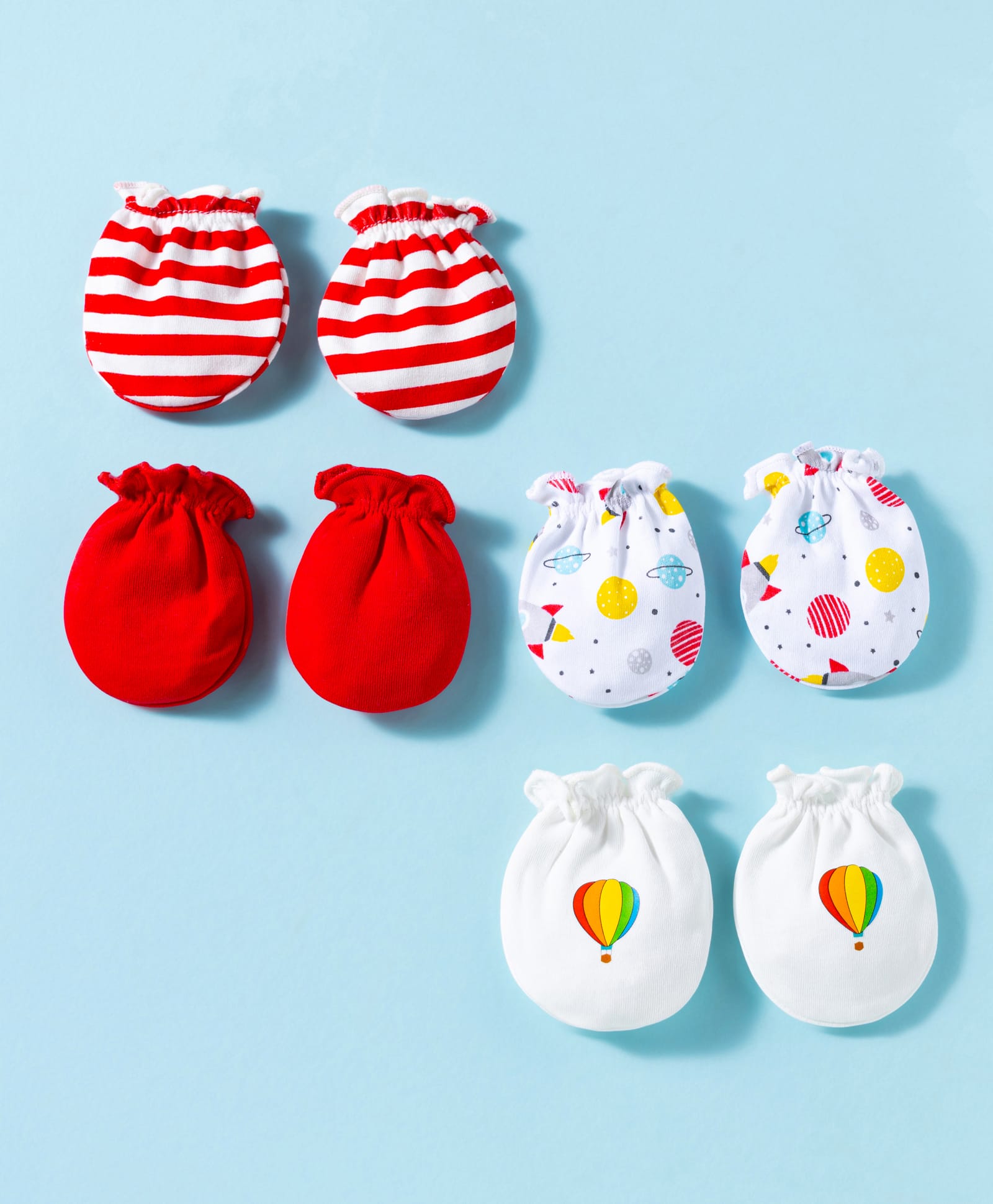 Ben Benny Interlock Knit Printed Mittens Pack of 4 - Multicolor-picture-26