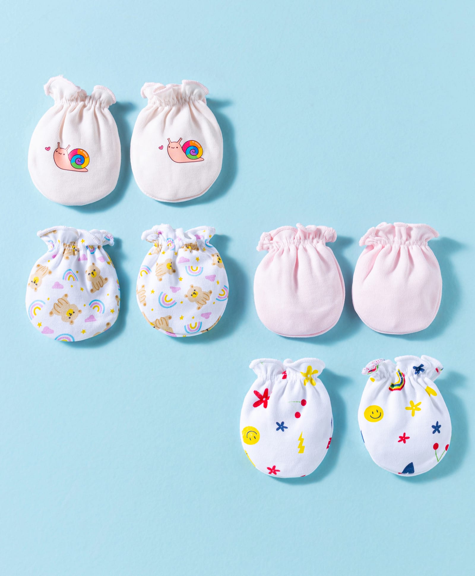 Ben Benny Interlock Knit Printed Mittens Pack of 4 - Multicolor-image-44