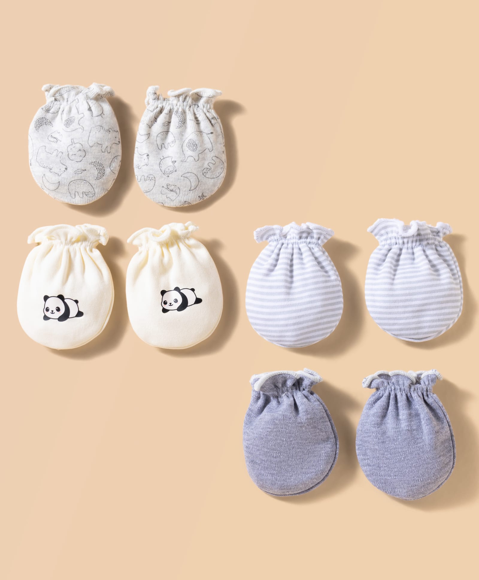 Ben Benny Interlock Knit Printed Mittens Pack of 4 - Multicolor-picture-19