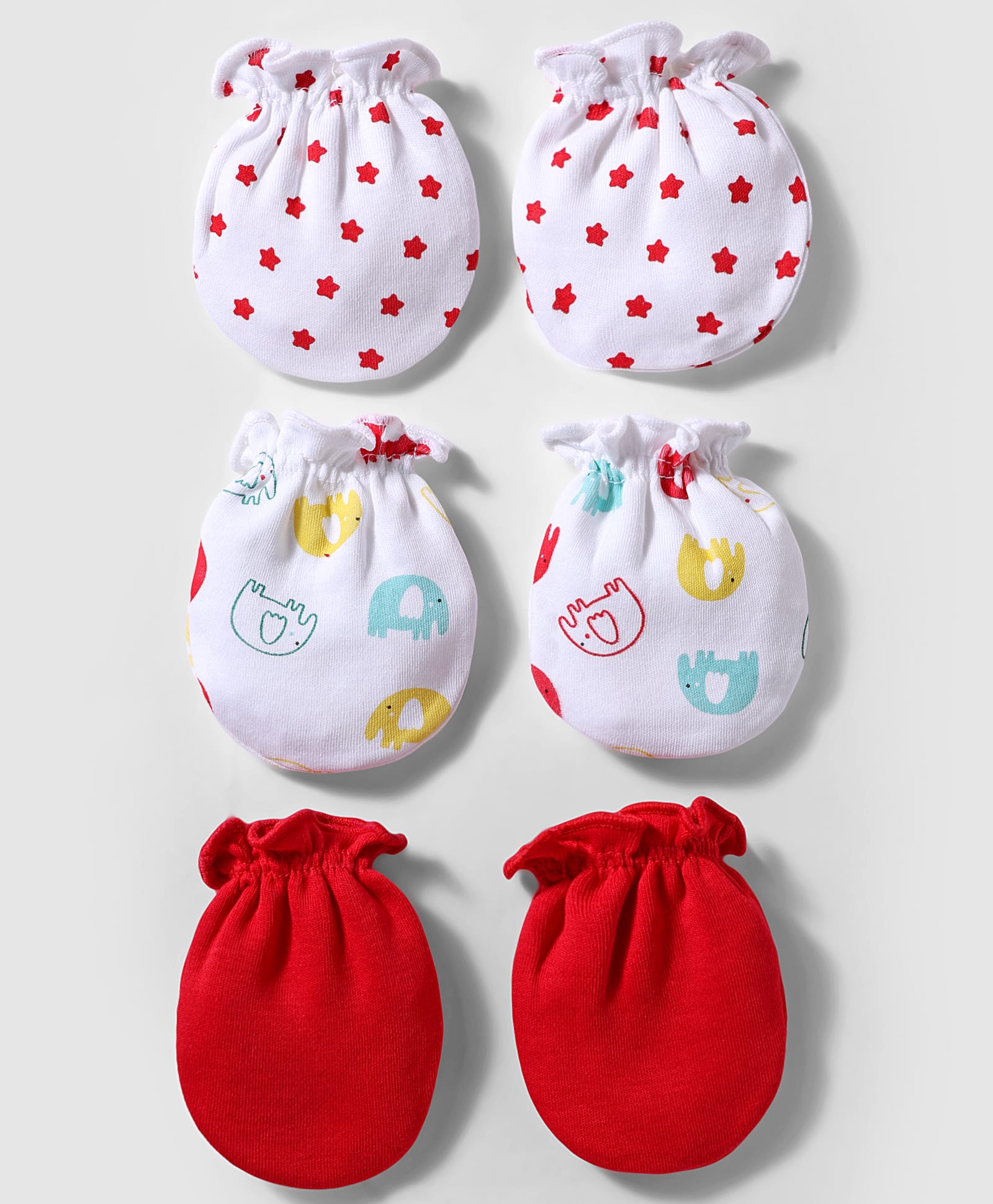 Ben Benny Interlock Knit Star & Animal Printed Mittens Set of 3 - Multicolor-picture-23