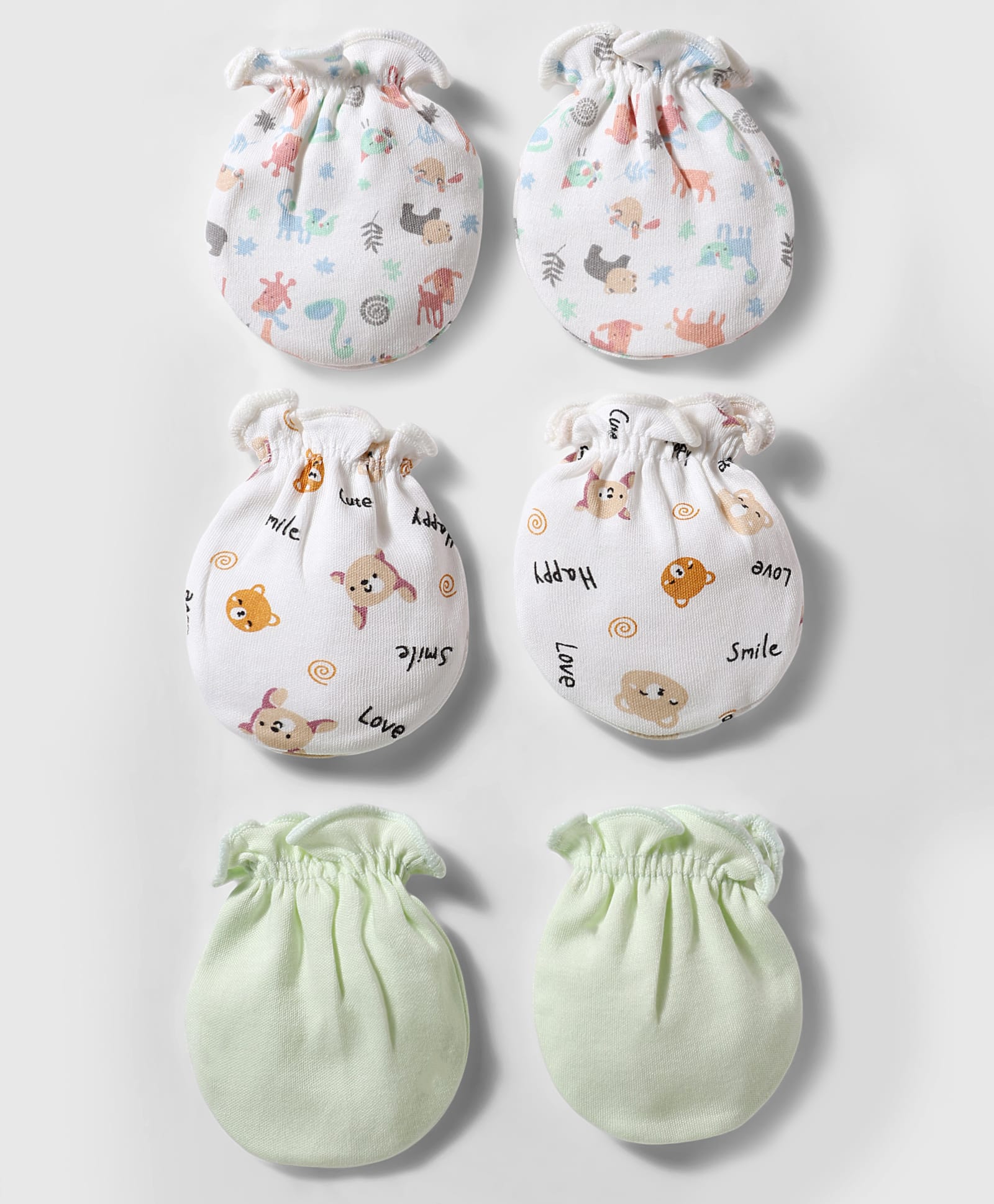 Ben Benny Interlock Knit Animal Printed Mittens Set of 3 - Multicolor-picture-21