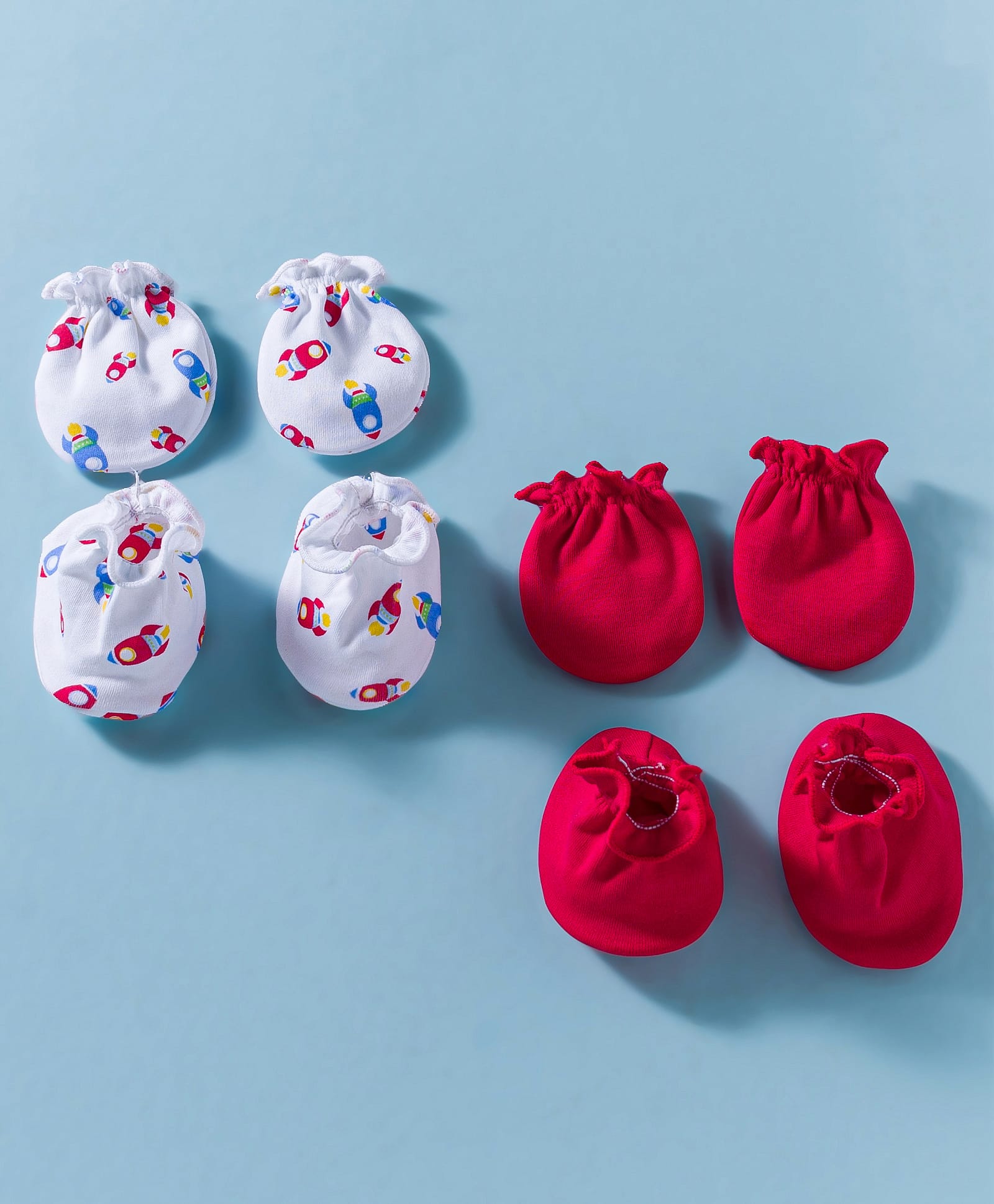 Ben Benny Interlock Knit Mittens & Booties With Rocket Theme Pack of 2 - Multicolor-image-44