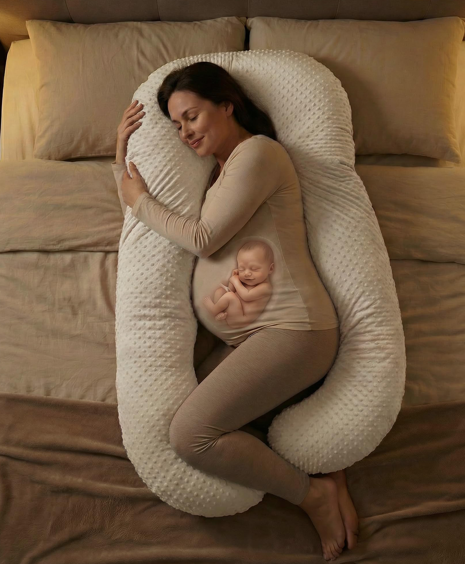 BAYBEE Premium Pregnancy Pillow for Women | Maternity Pillows for Pregnancy Sleeping with 360° Full Body Support | Pregnancy Pillow with Removable Washable Cover & Zipper Closure for Easy Use (Yellow)-image-2