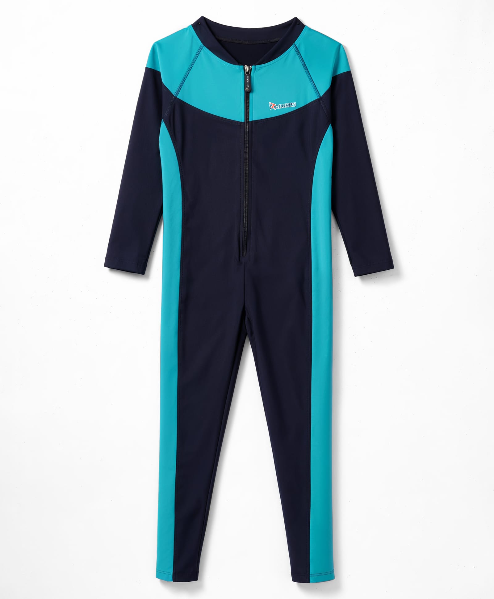 ROVARS Full Sleeves Solid Legged Swimsuit - Teal Blue-picture-24