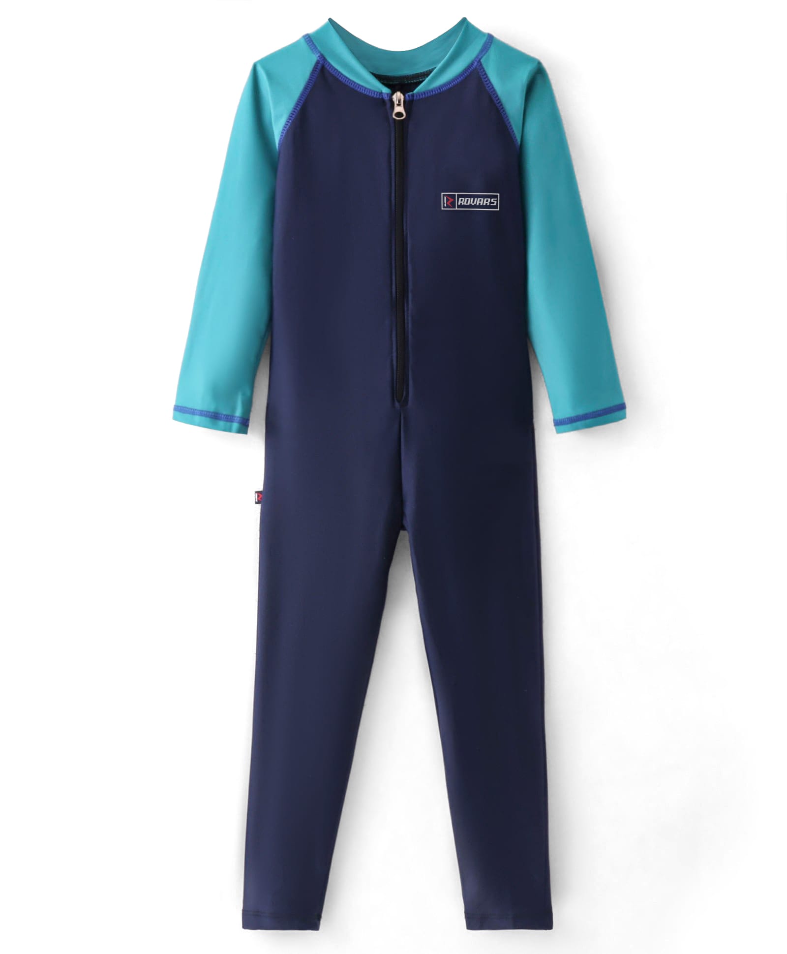 ROVARS Full Sleeves Solid Diving Suit - Teal Blue-picture-11