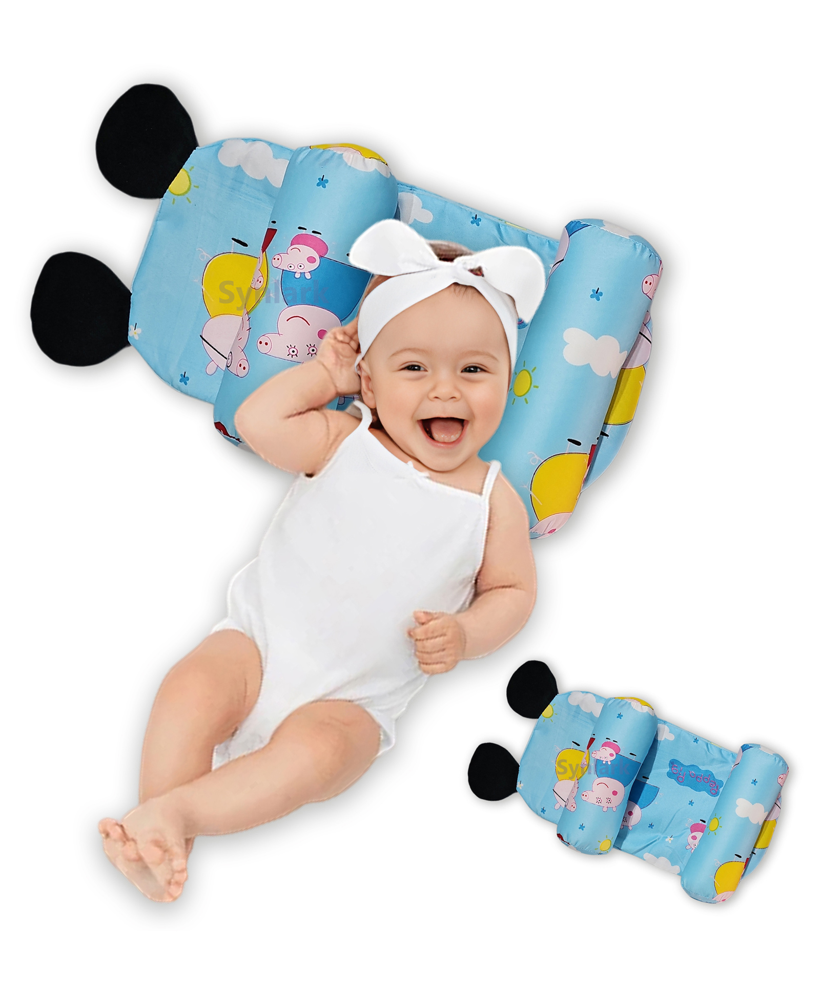 Synlark Newborn Baby Pillow Slide Support | Adjustable Soft & Comfortable Sleep Pillow Age 0 to 12 Months-picture-18